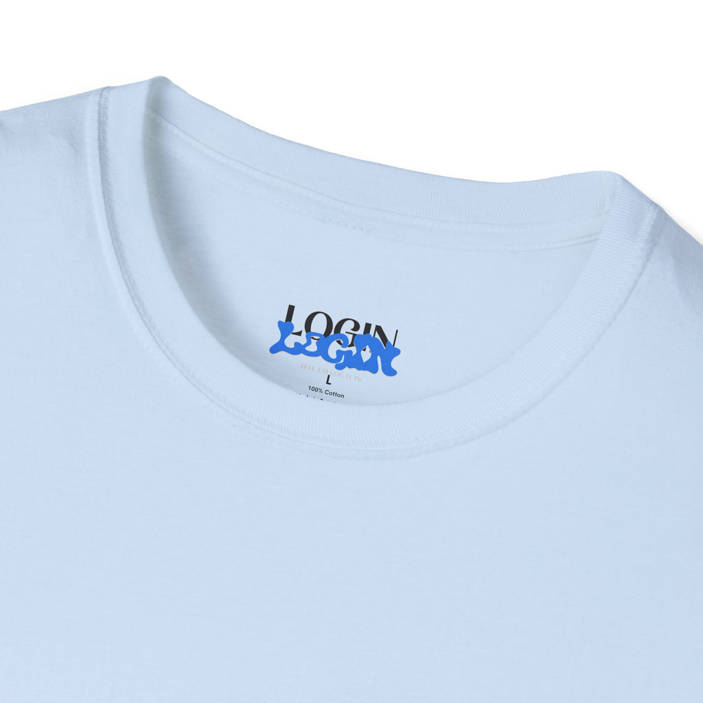 Login Graphic T-Shirt — Blue Drip Logo Tee