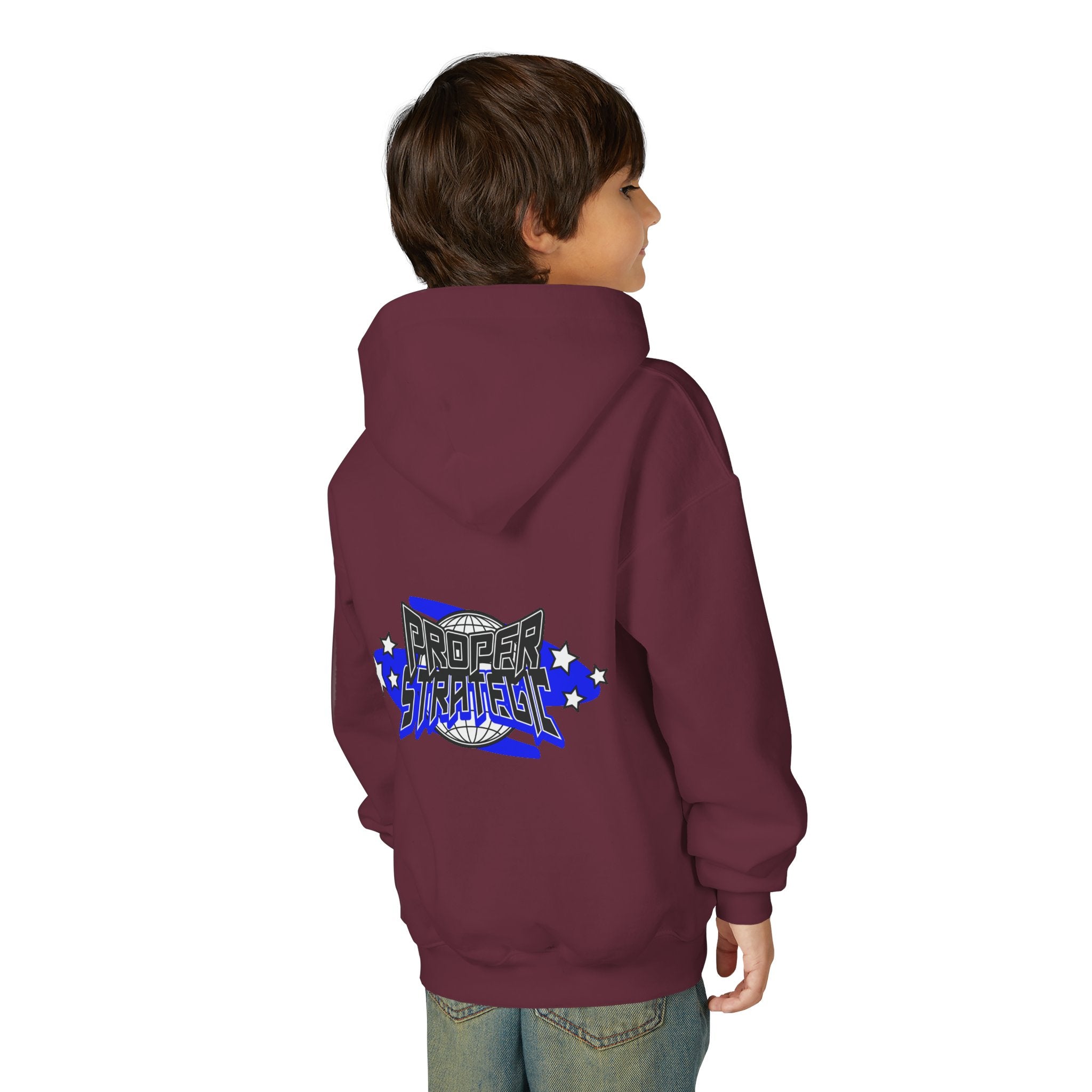 Youth Hoodie — 'Strategic' Graphic Pullover for Kids