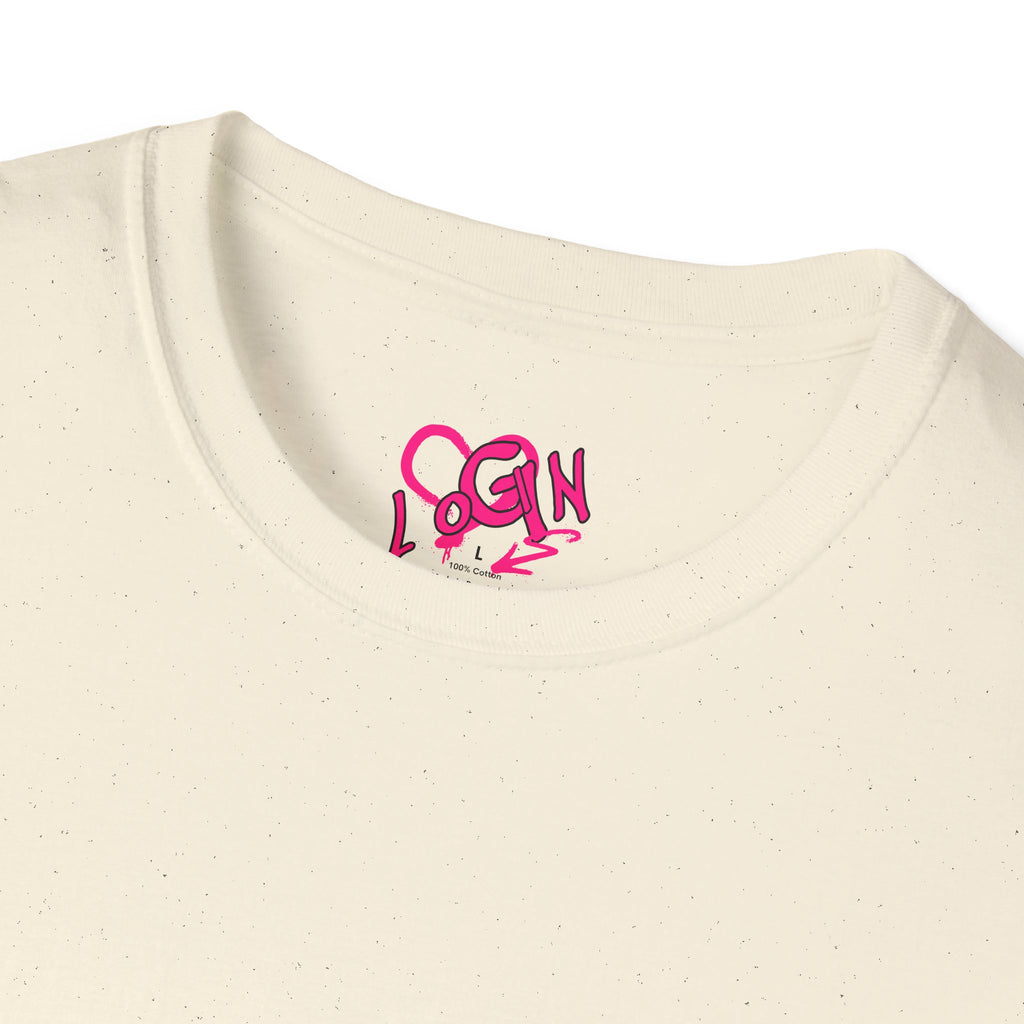 T-Shirt — Pink Graffiti 'Login' Streetwear Tee