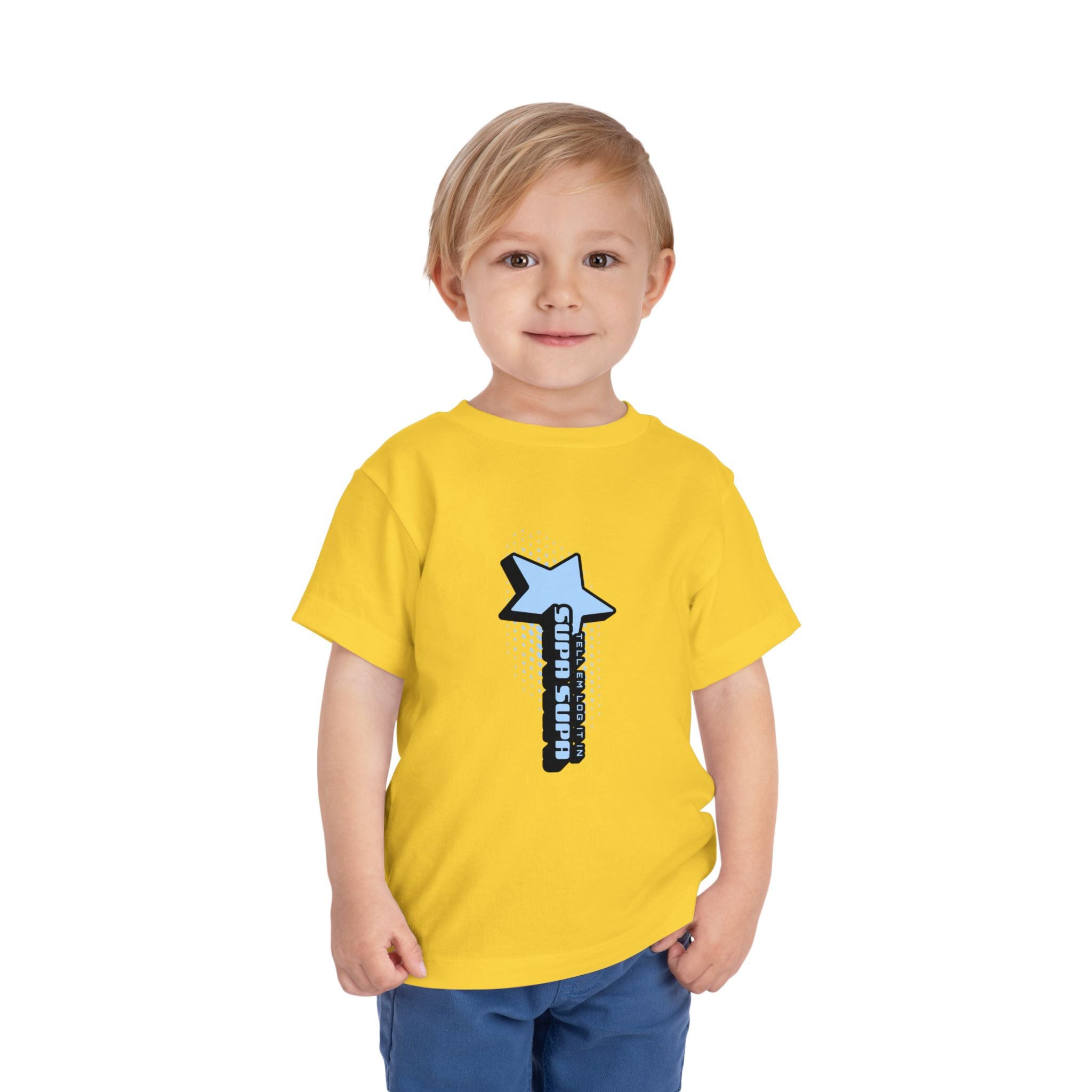 Toddler Tee — Blue Star "Tell em log it in" Graphic