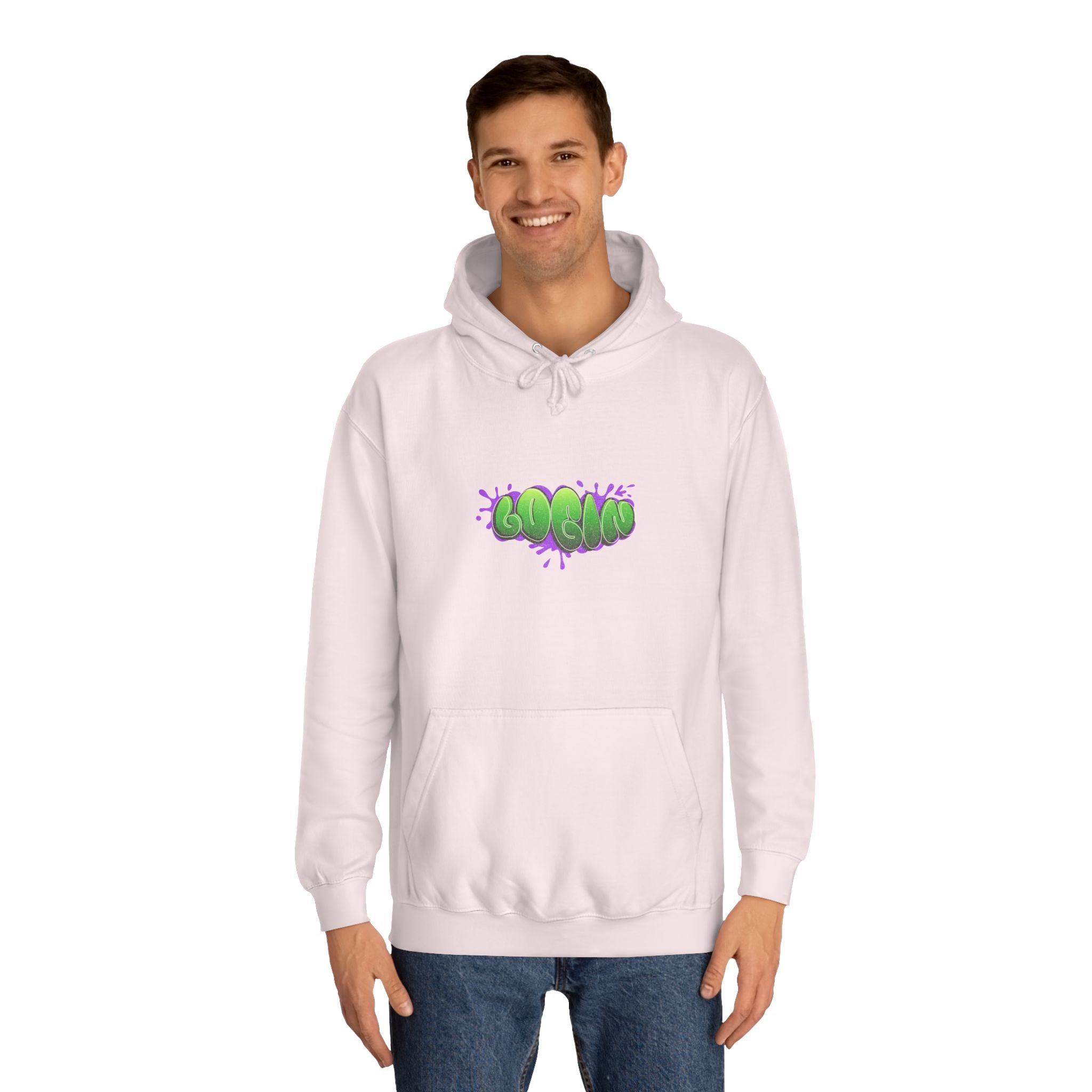 Hoodie with Green Graffiti "Login" Design - Streetwear Pullover