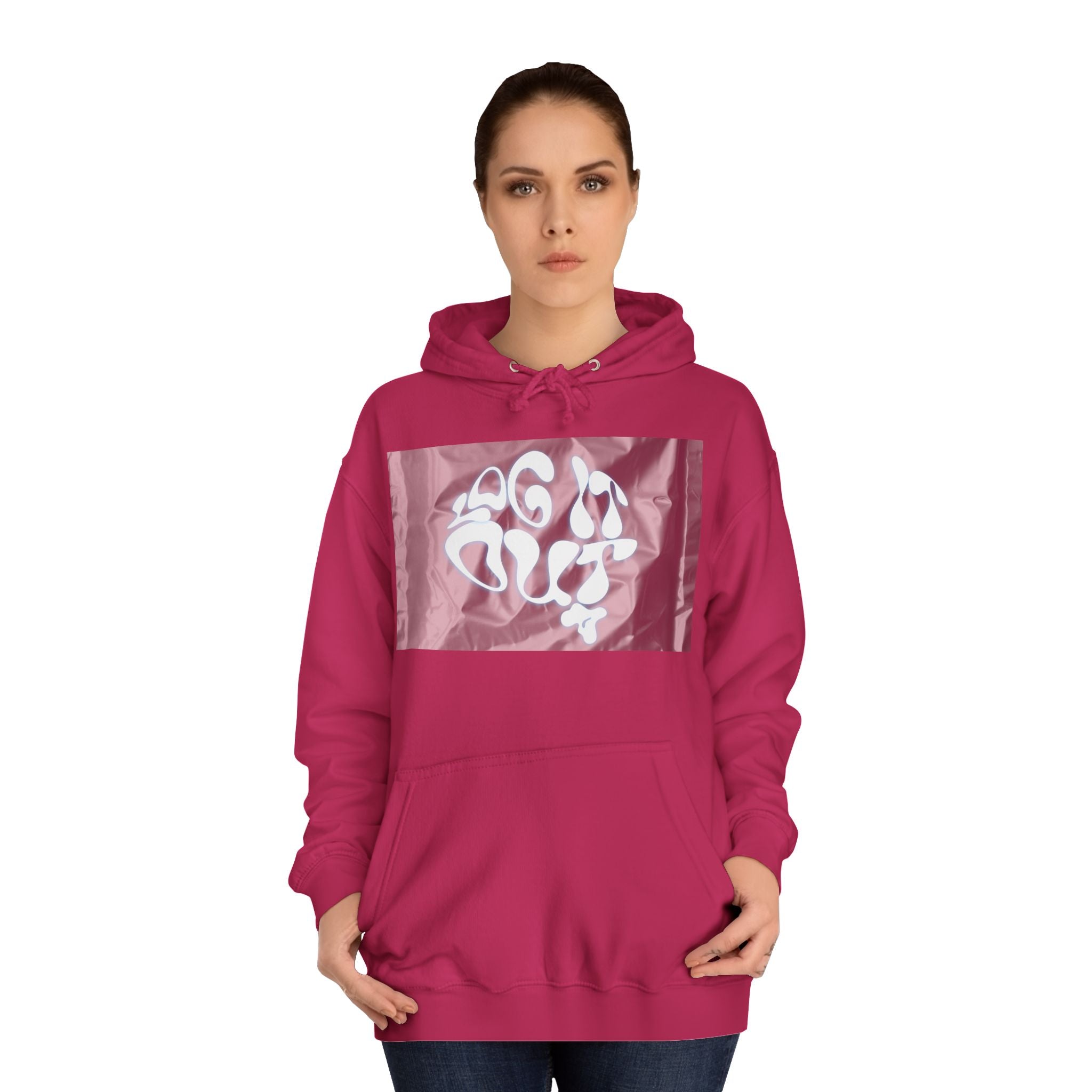 Cozy Unisex 'LOG IT OUT' Hoodie with Abstract Design, Sweatshirt, Graphic Hoodie, Casual Wear, Perfect Fit