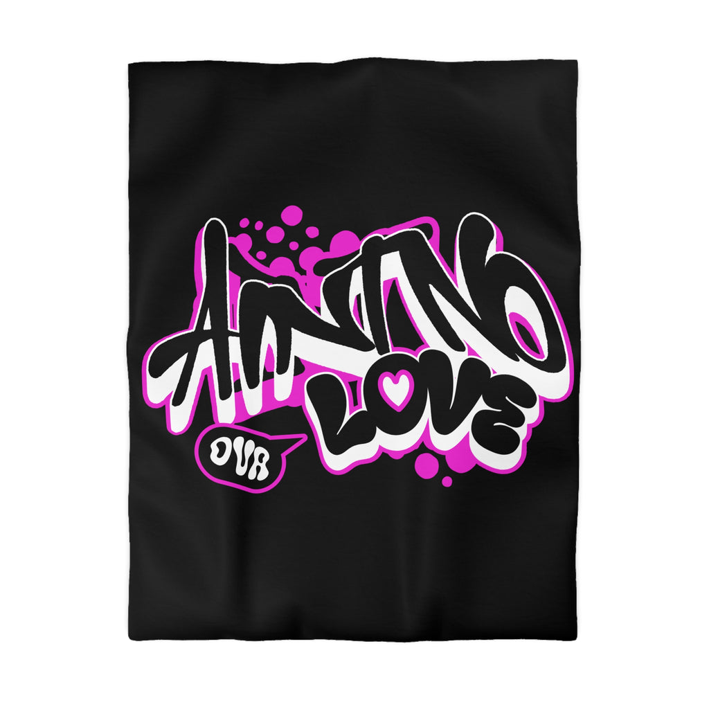 Duvet Cover — Pink Graffiti "No Love" Street Art Microfiber Bedding