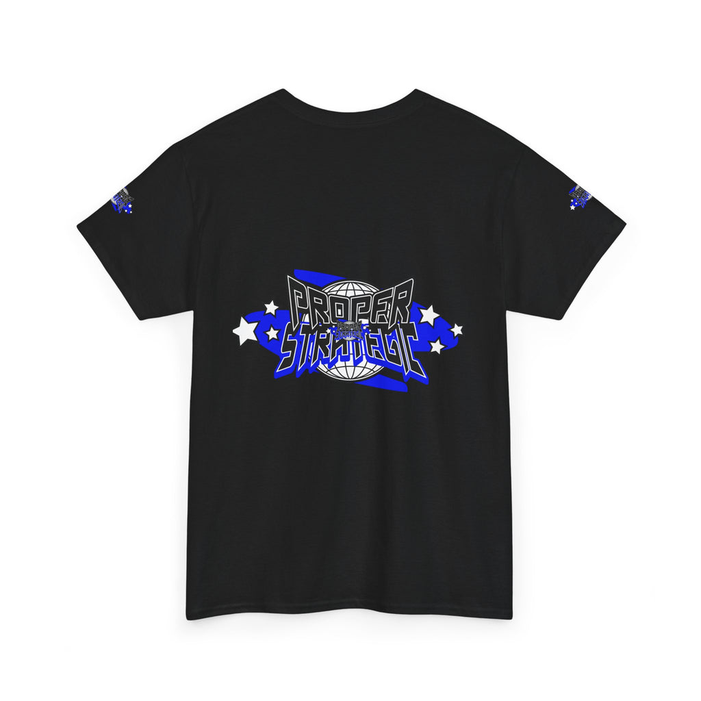 Proper 'Strategic' Graphic Tee — Retro Blue Streetwear T‑Shirt