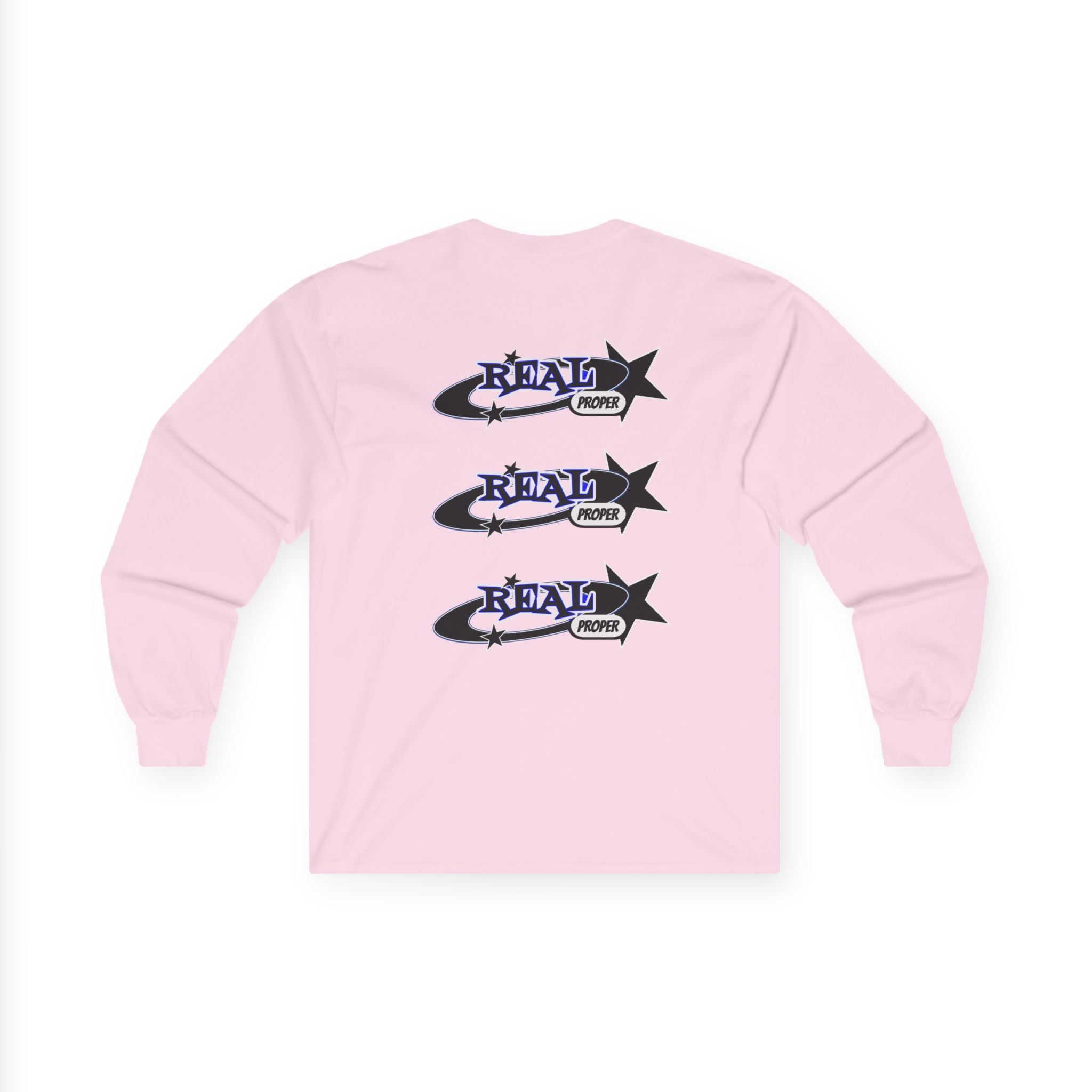 "Real Proper" Graphic Long Sleeve Tee — Retro Star Logo