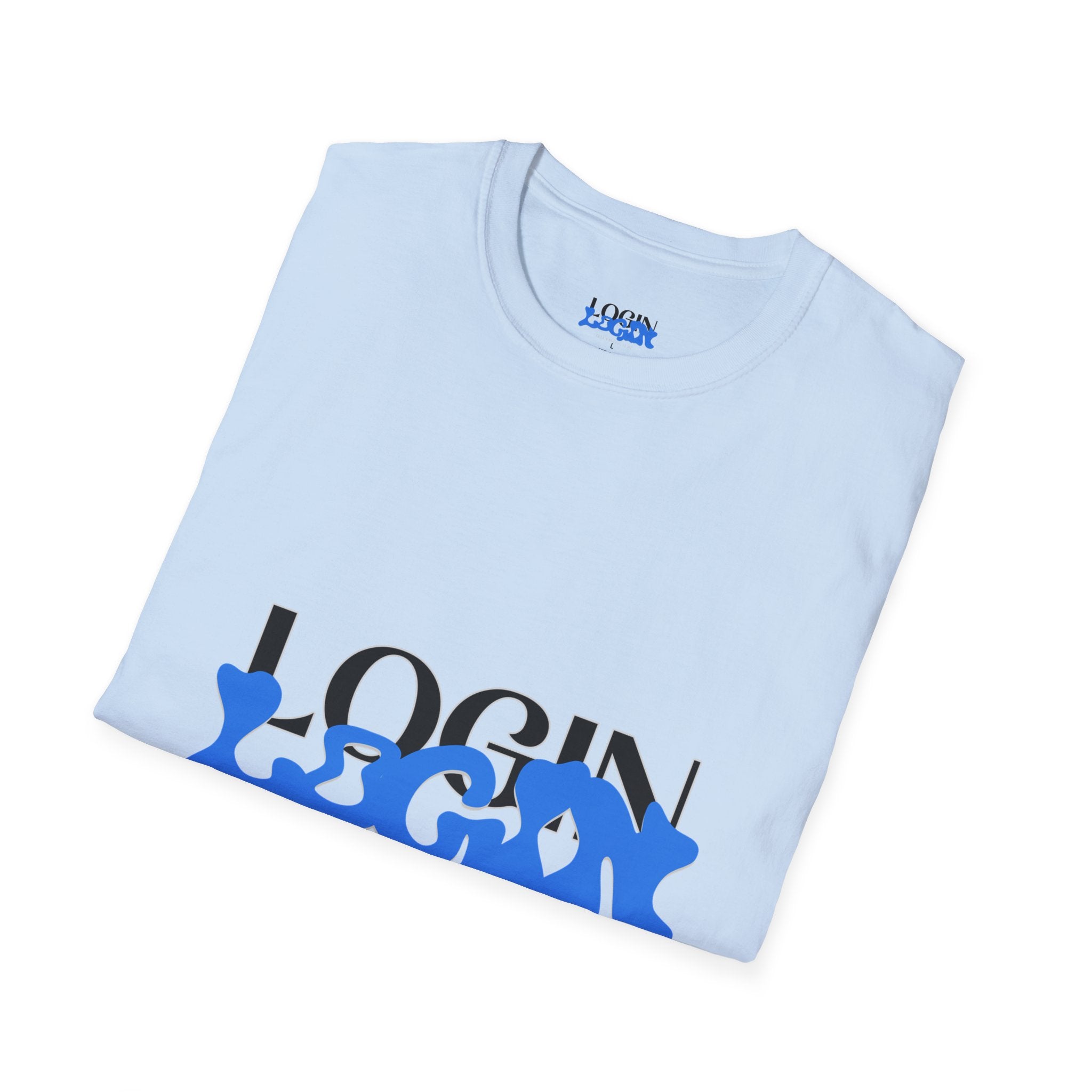 Login Graphic T-Shirt — Blue Drip Logo Tee