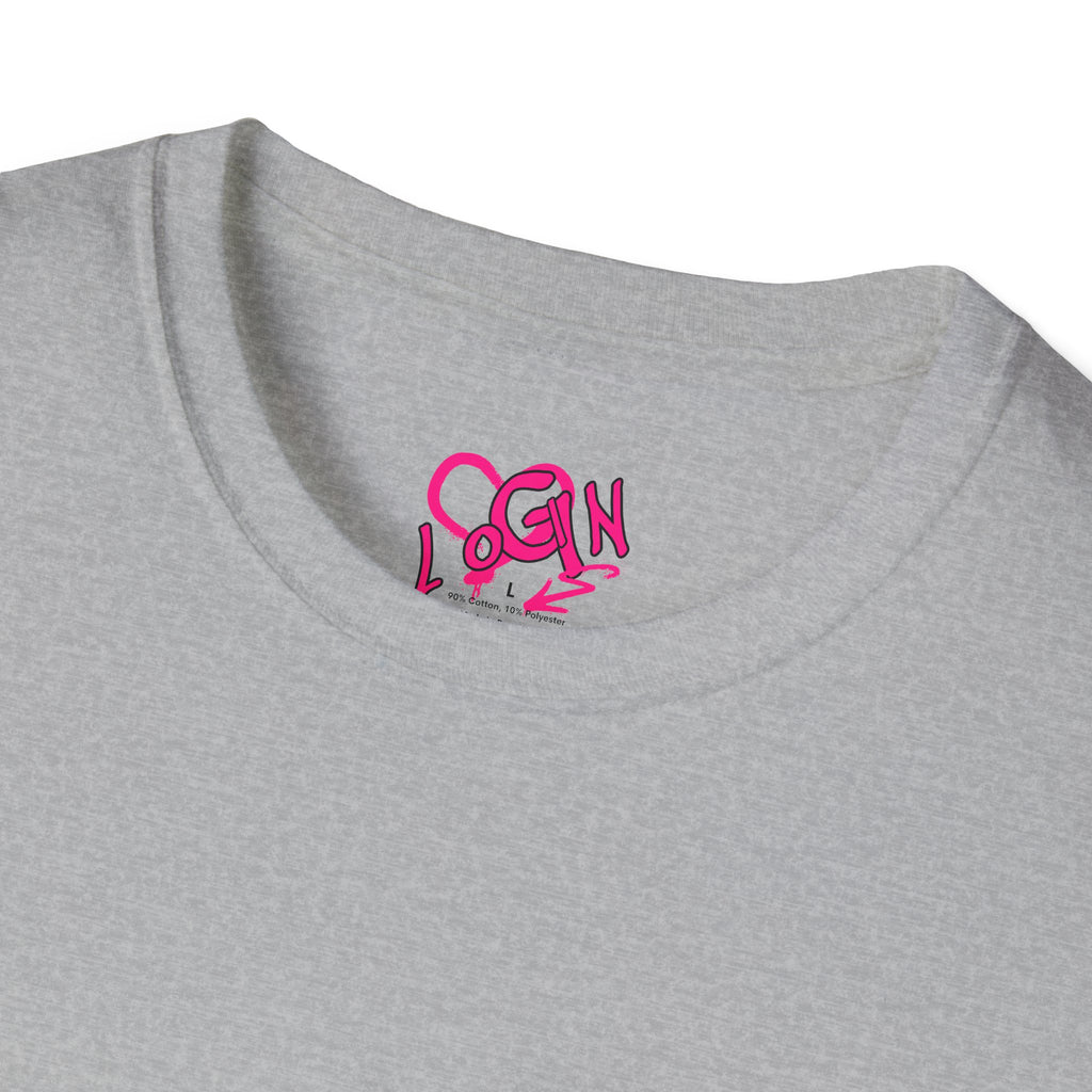 T-Shirt — Pink Graffiti 'Login' Streetwear Tee