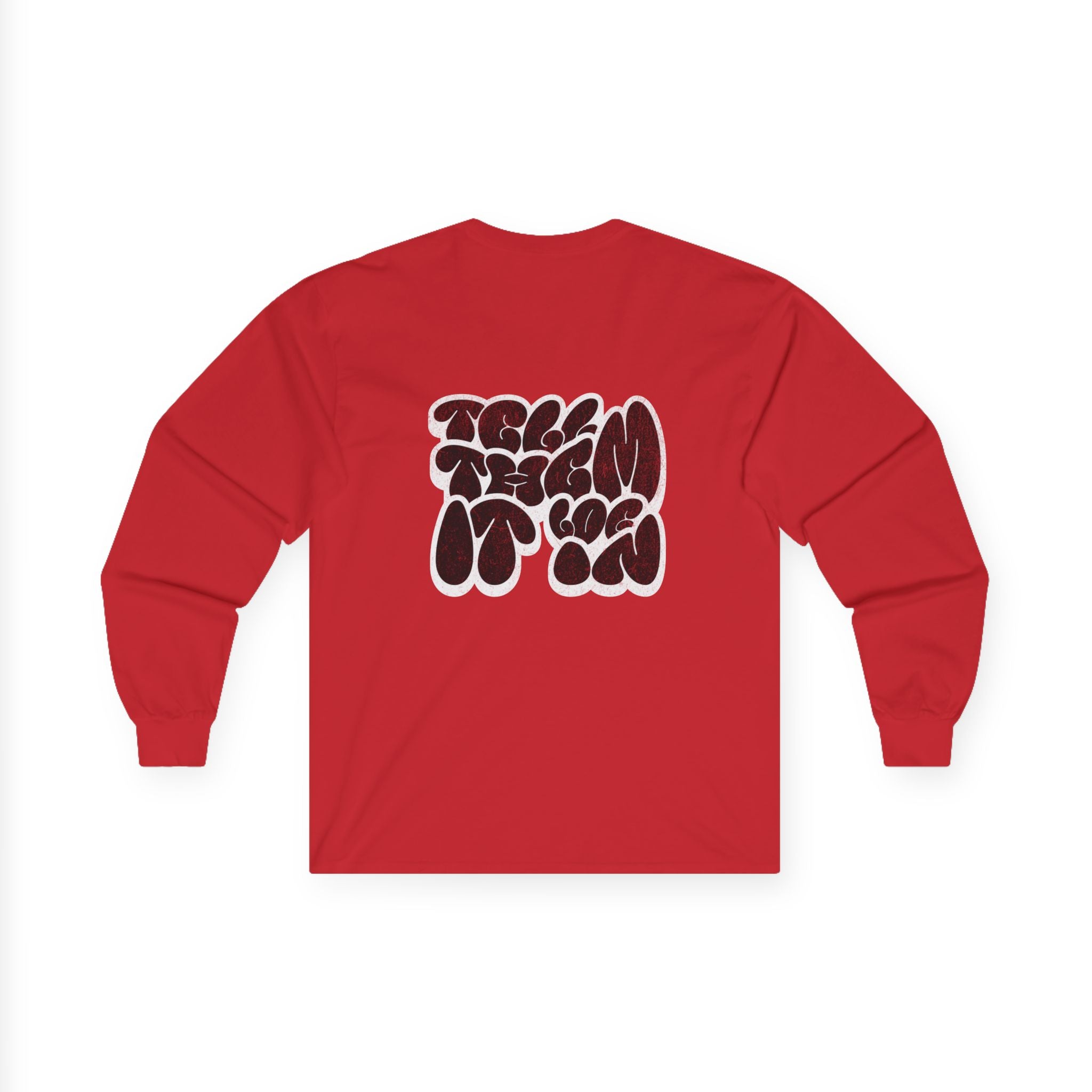 Long Sleeve "LOG IT IN" Tee — Retro Pebble Typography Graphic