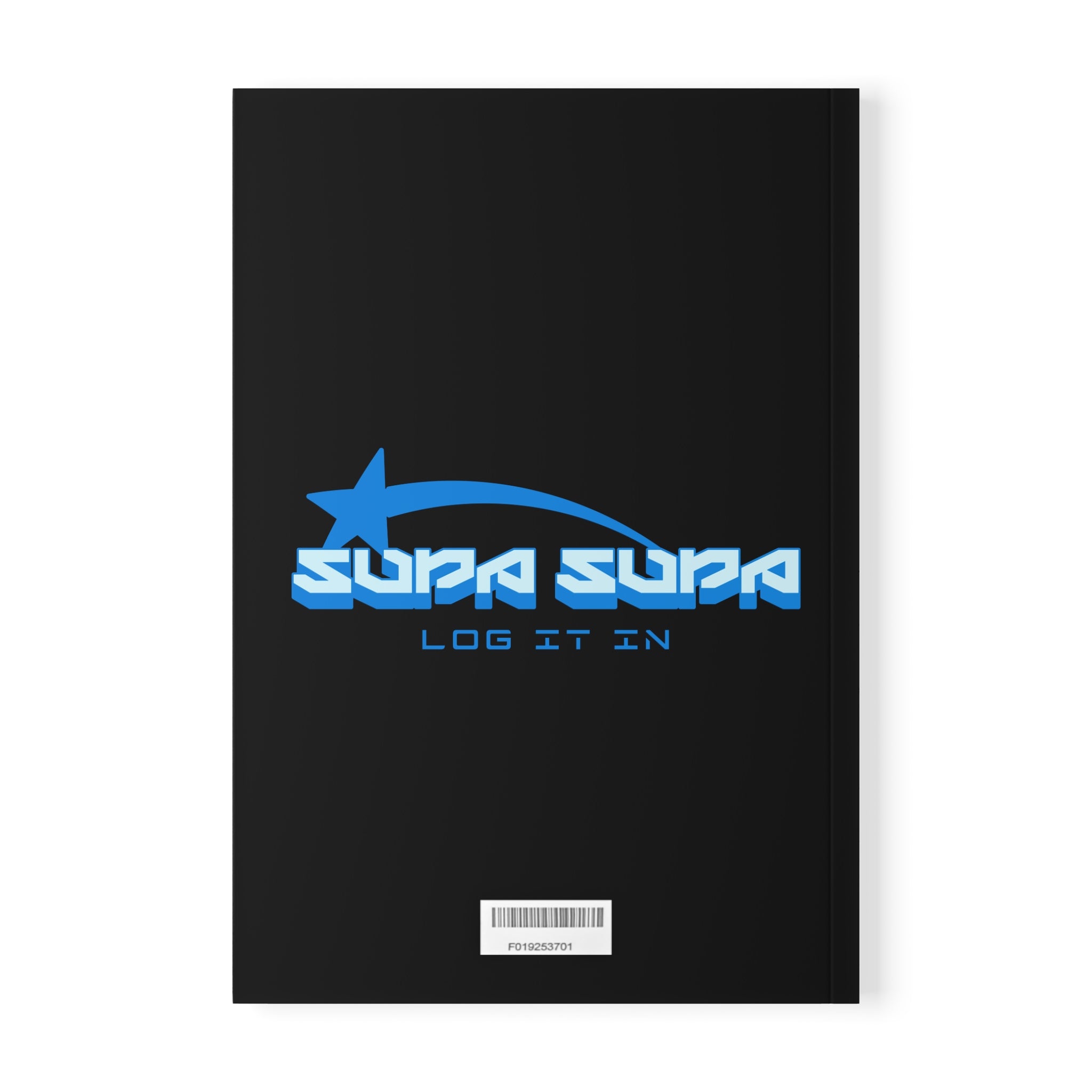 Log It In A5 Softcover Notebook — Retro Blue 'Supa Supa' Graphic Journal