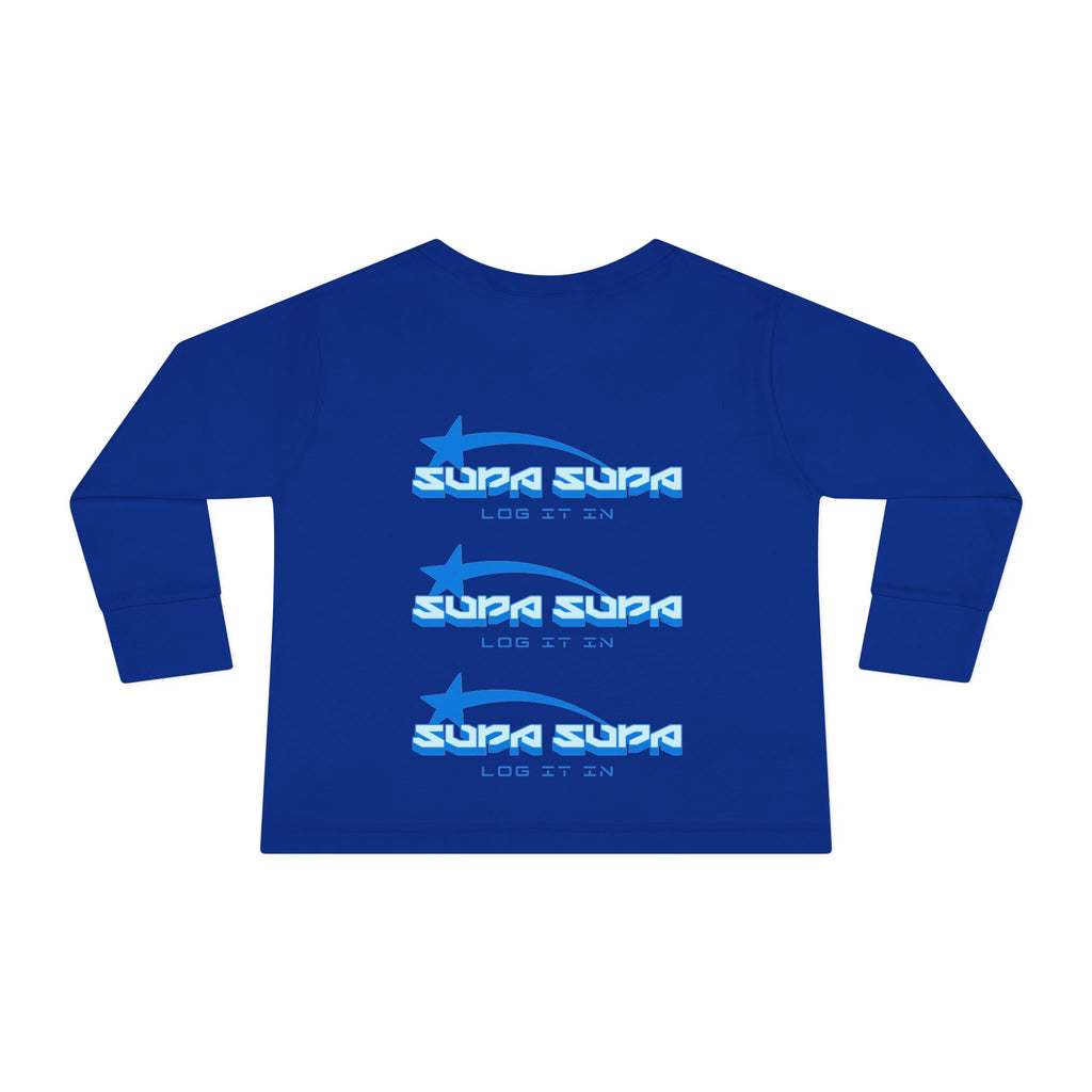 Toddler Long Sleeve Tee — Blue Shooting Star "Super Star" Graphic