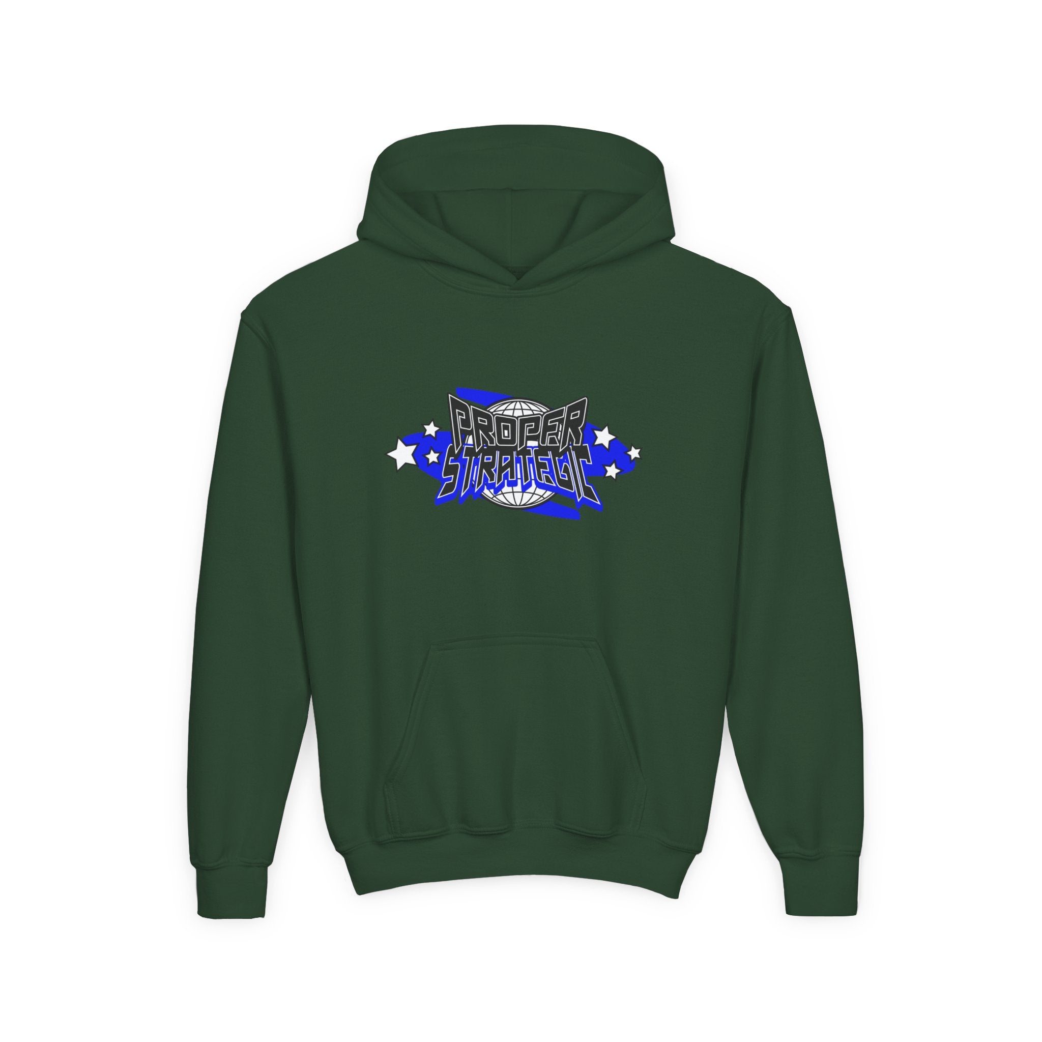 Youth Hoodie — 'Strategic' Graphic Pullover for Kids