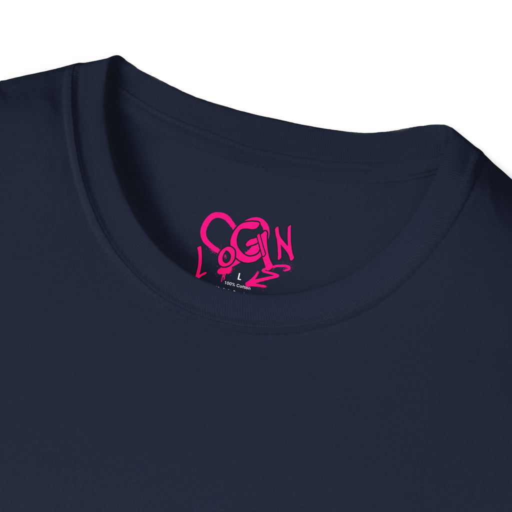 T-Shirt — Pink Graffiti 'Login' Streetwear Tee