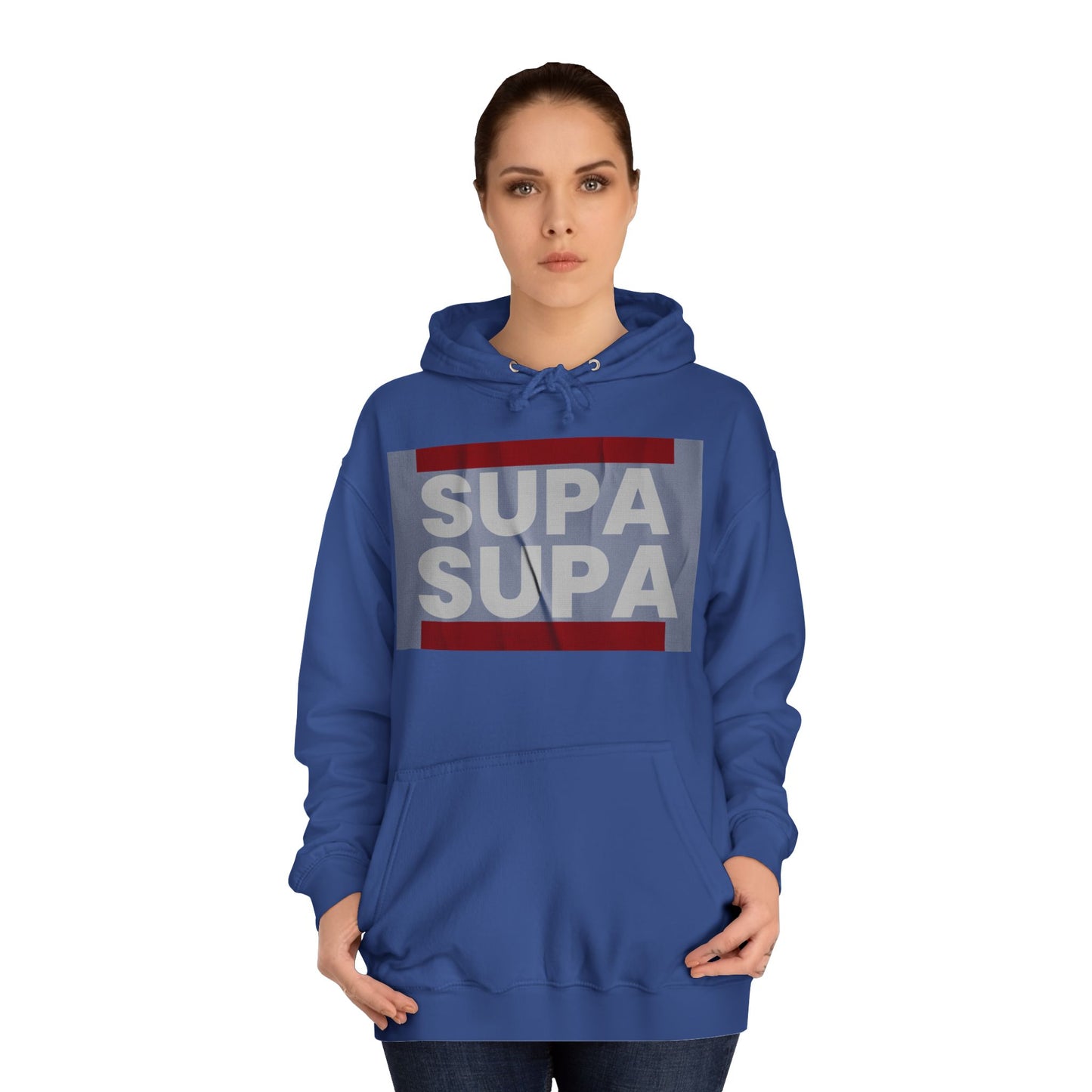 Unisex Hoodie with 'SUPA SUPA' Design, Cool Casual Wear, Perfect, Gifts for Graduates, Cozy Layering