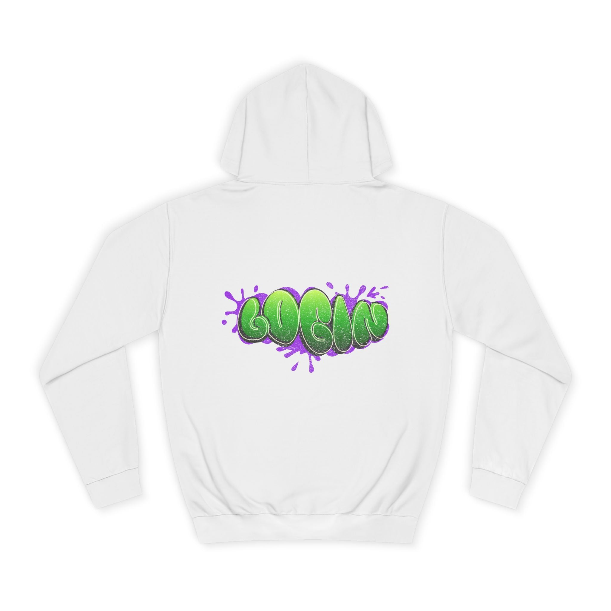 Hoodie with Green Graffiti "Login" Design - Streetwear Pullover