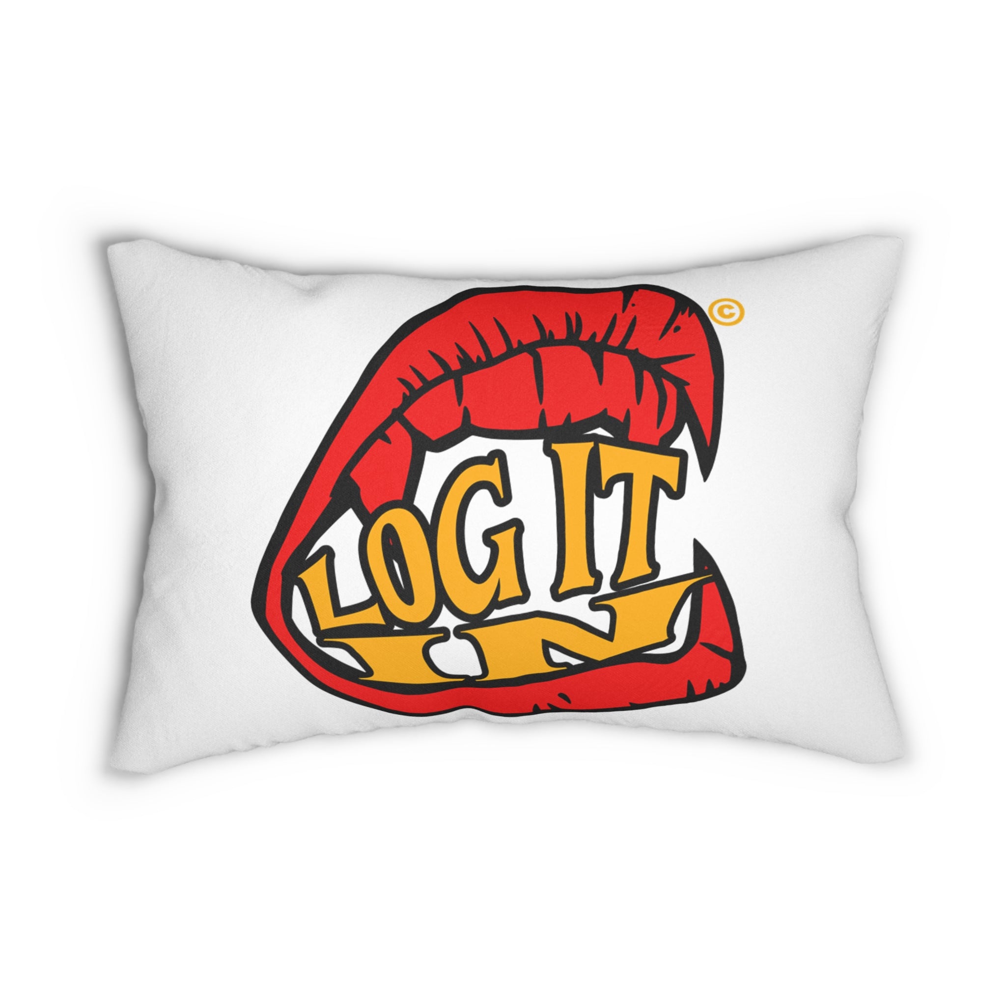 Lumbar Pillow — "Log It In" Graphic  Accent Cushion