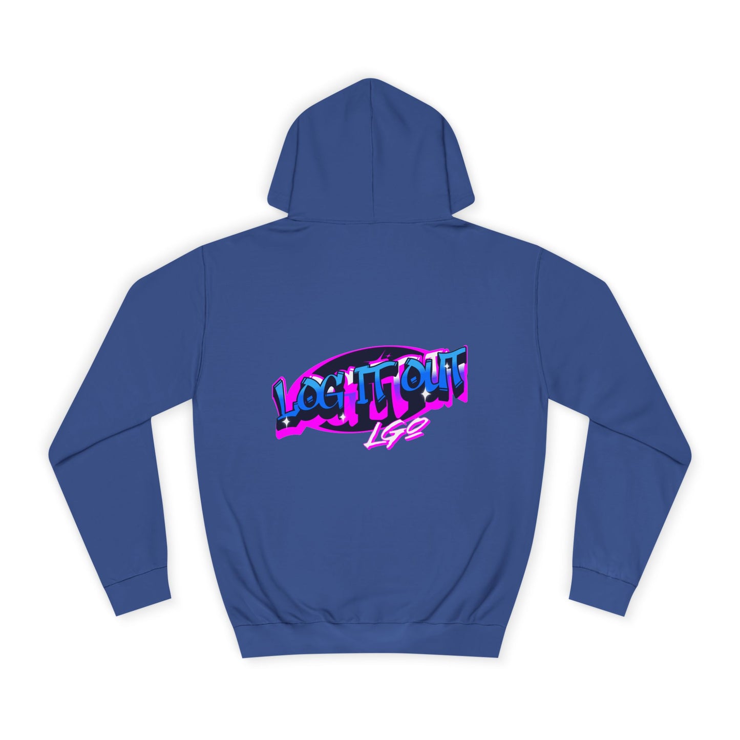 Vibrant Graffiti"Log it out"Hoodie, Unisex Fashion, Casual Wear, Student Apparel, Street Style, Gift for Graduates