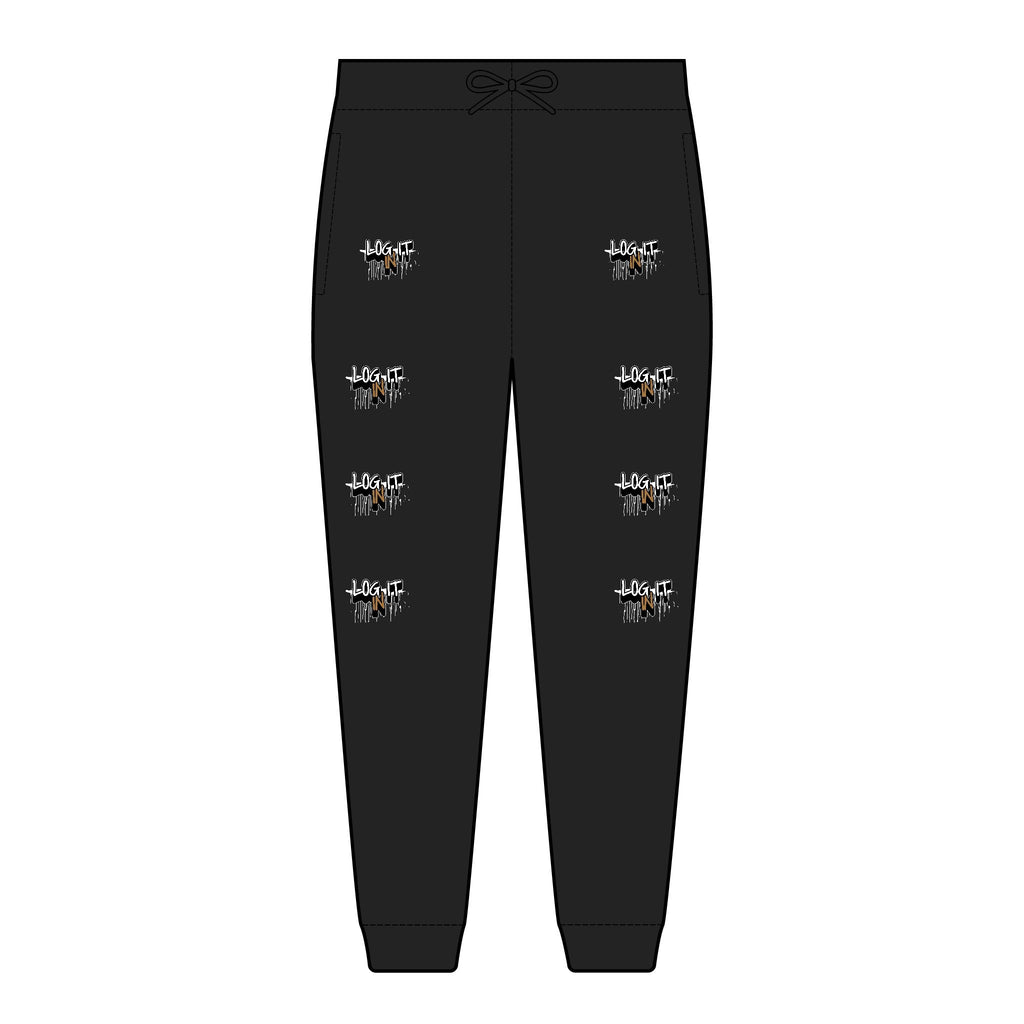 Embroidered Log it in Joggers – Casual Fleece Sweatpants with Design