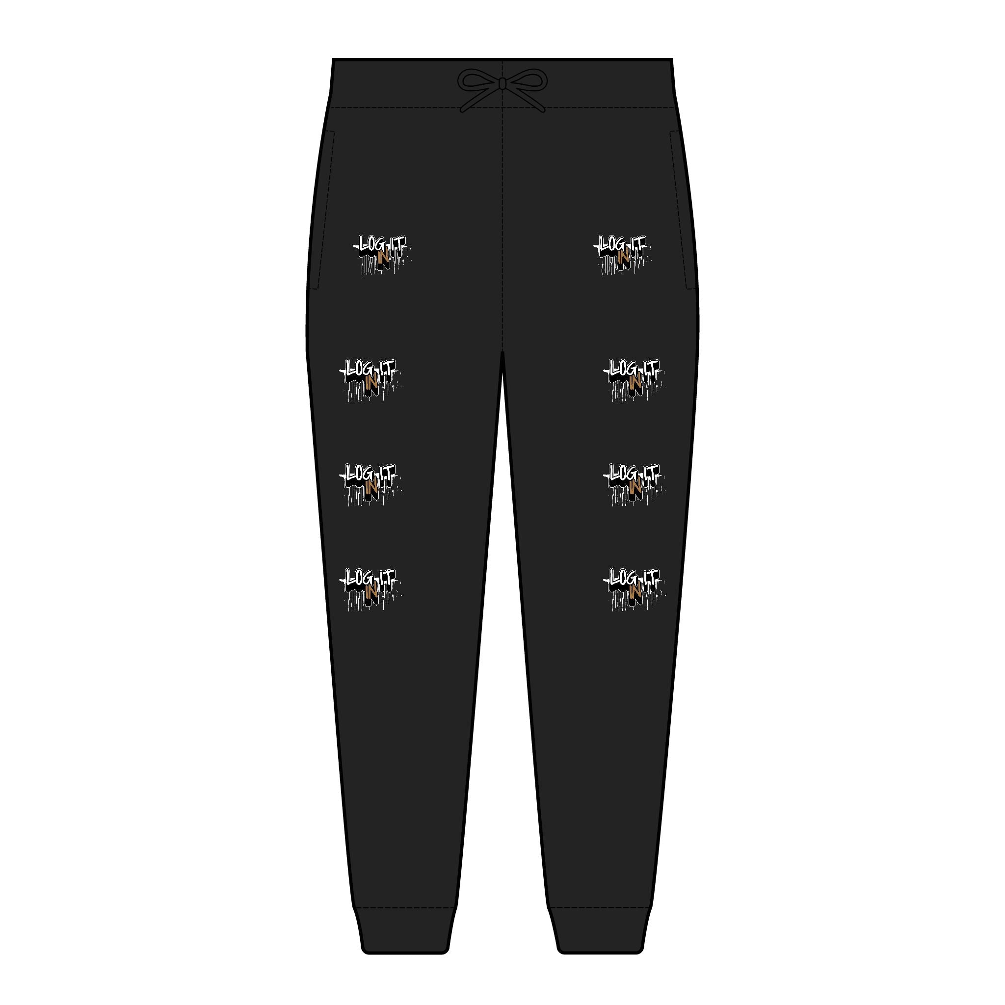 Embroidered Log it in Joggers – Casual Fleece Sweatpants with Design