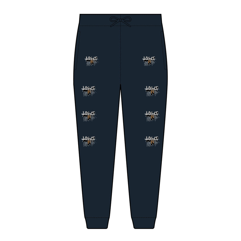 Embroidered Log it in Joggers – Casual Fleece Sweatpants with Design