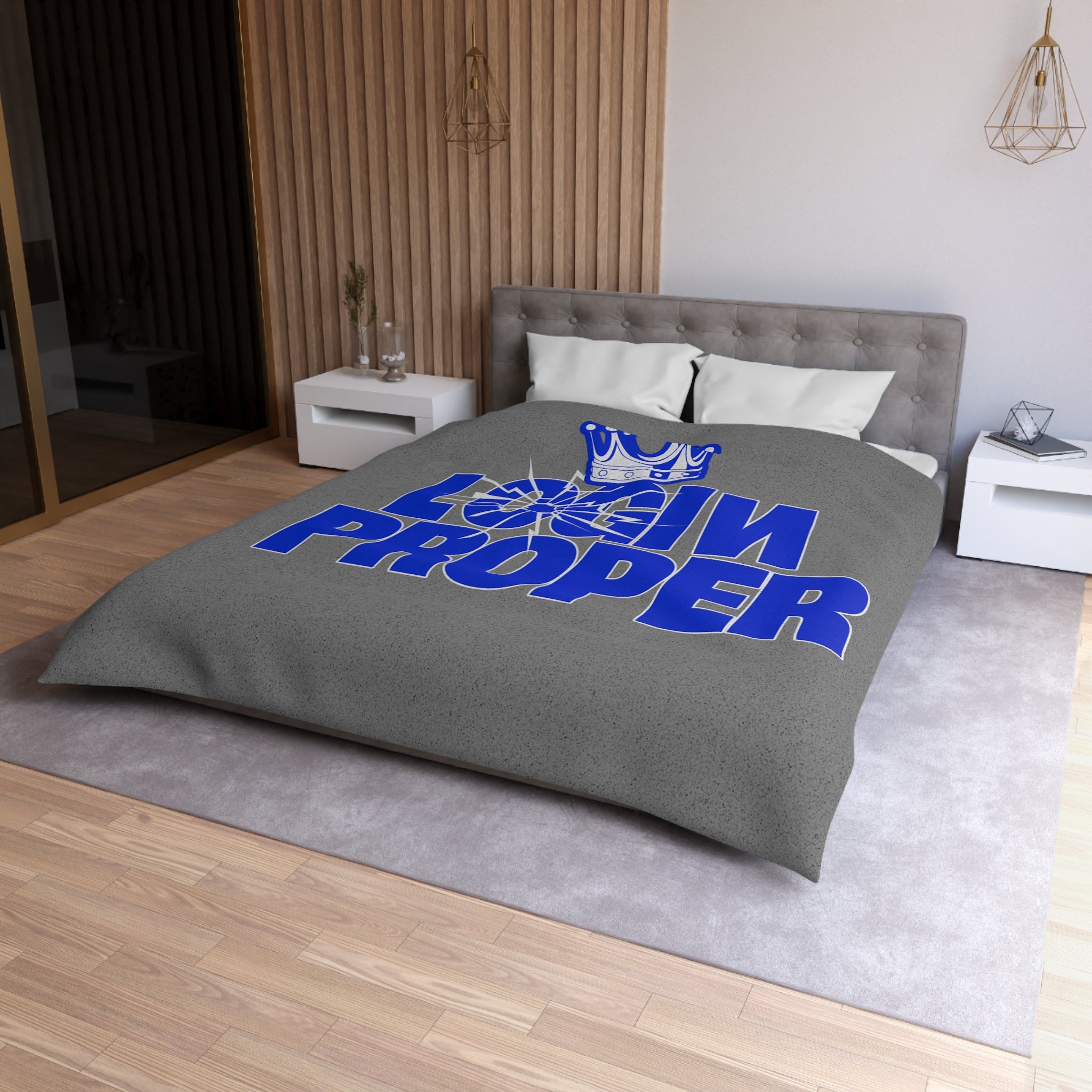Login Proper Duvet Cover — Bold Royal Crown Graphic Bedding