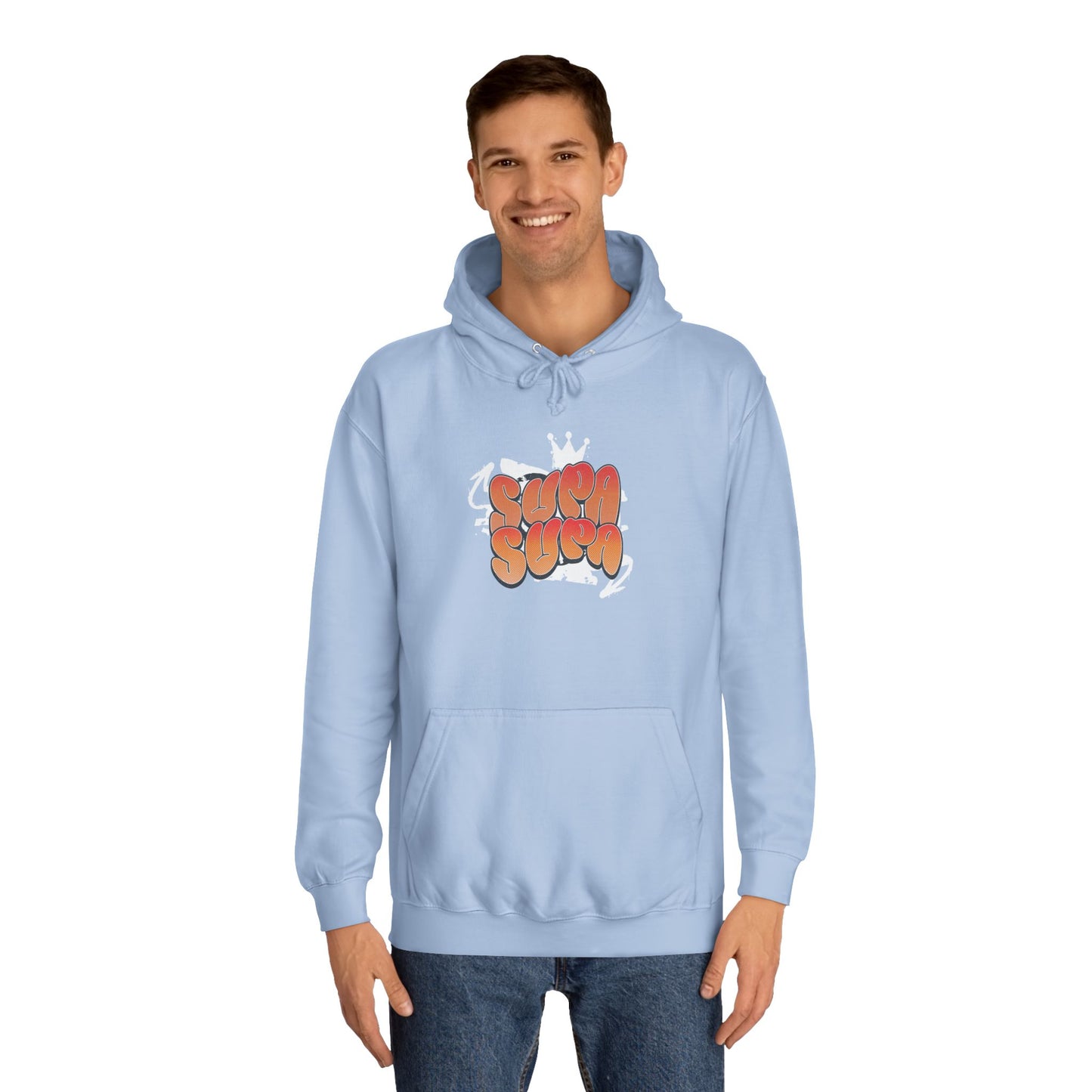 Unisex Hoodie with Retro 'Supa Supa' Design