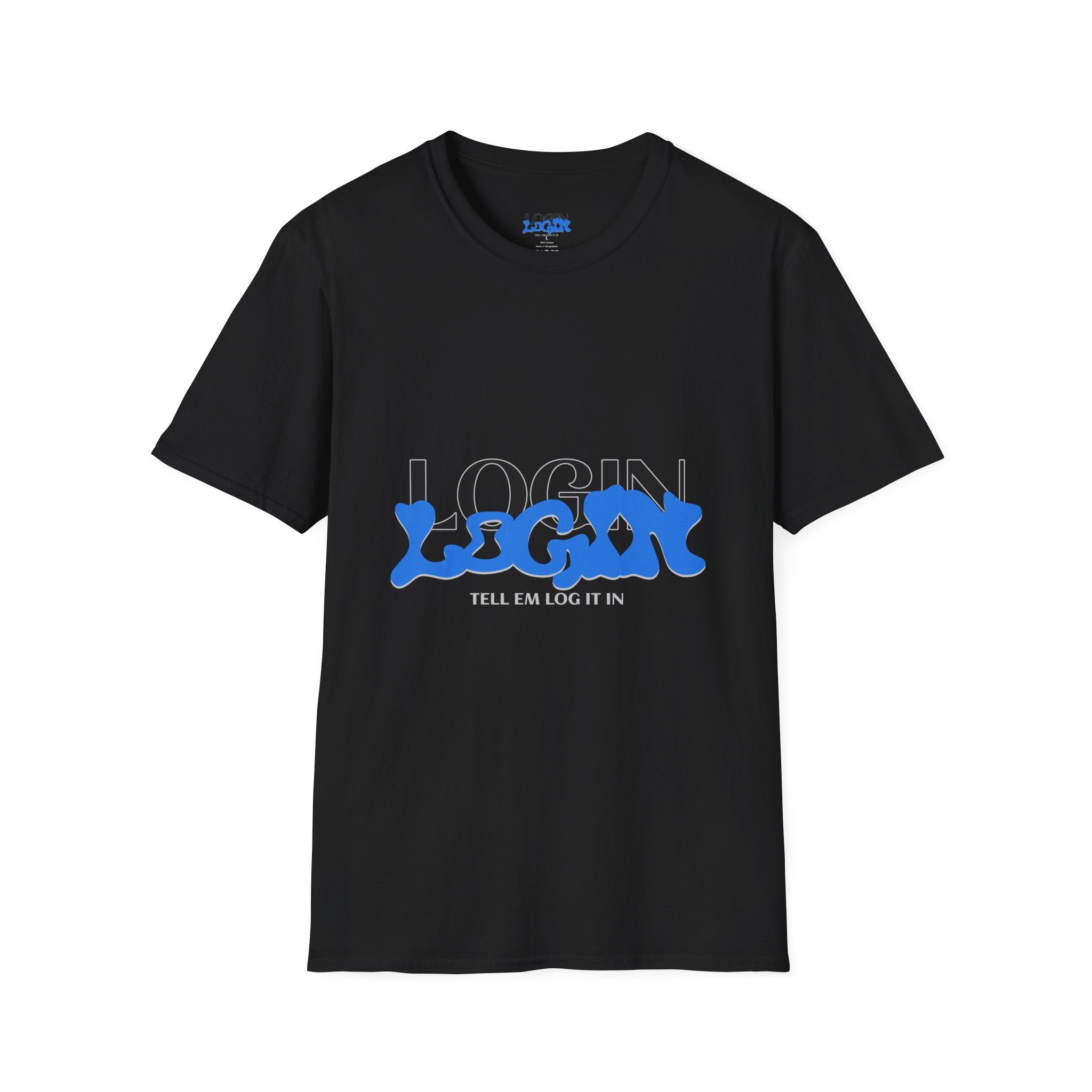 Login Graphic T-Shirt — Blue Drip Logo Tee