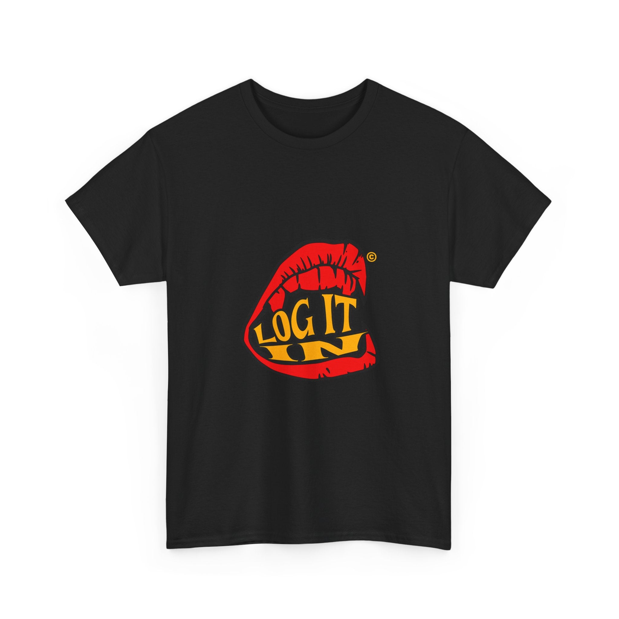 T-Shirt — Bold Logo "Log It in" Graphic Tee