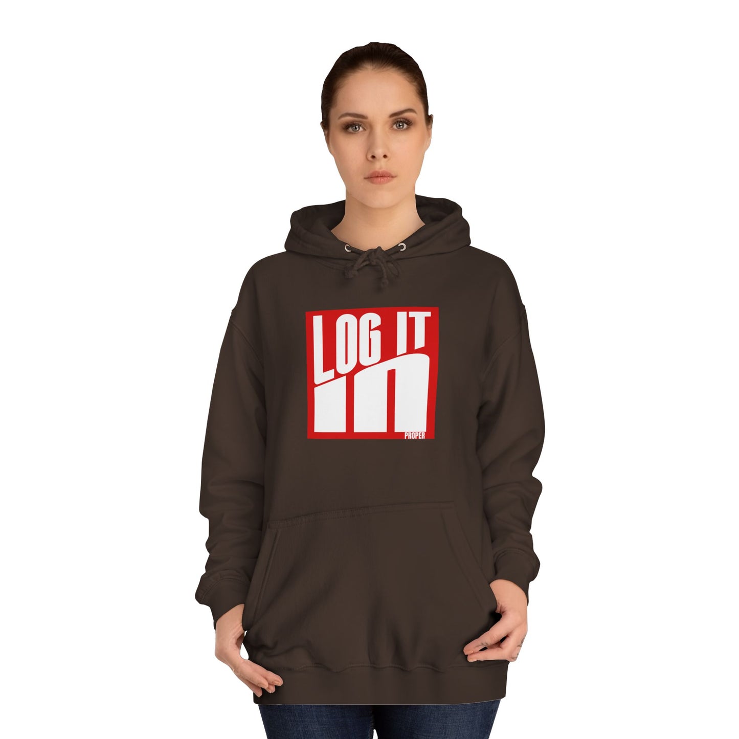Unisex Log it in Hoodie - Trendy Campus Style, Casual Wear, Cozy Gift, Comfortable Lounge Hoodie, Essentials