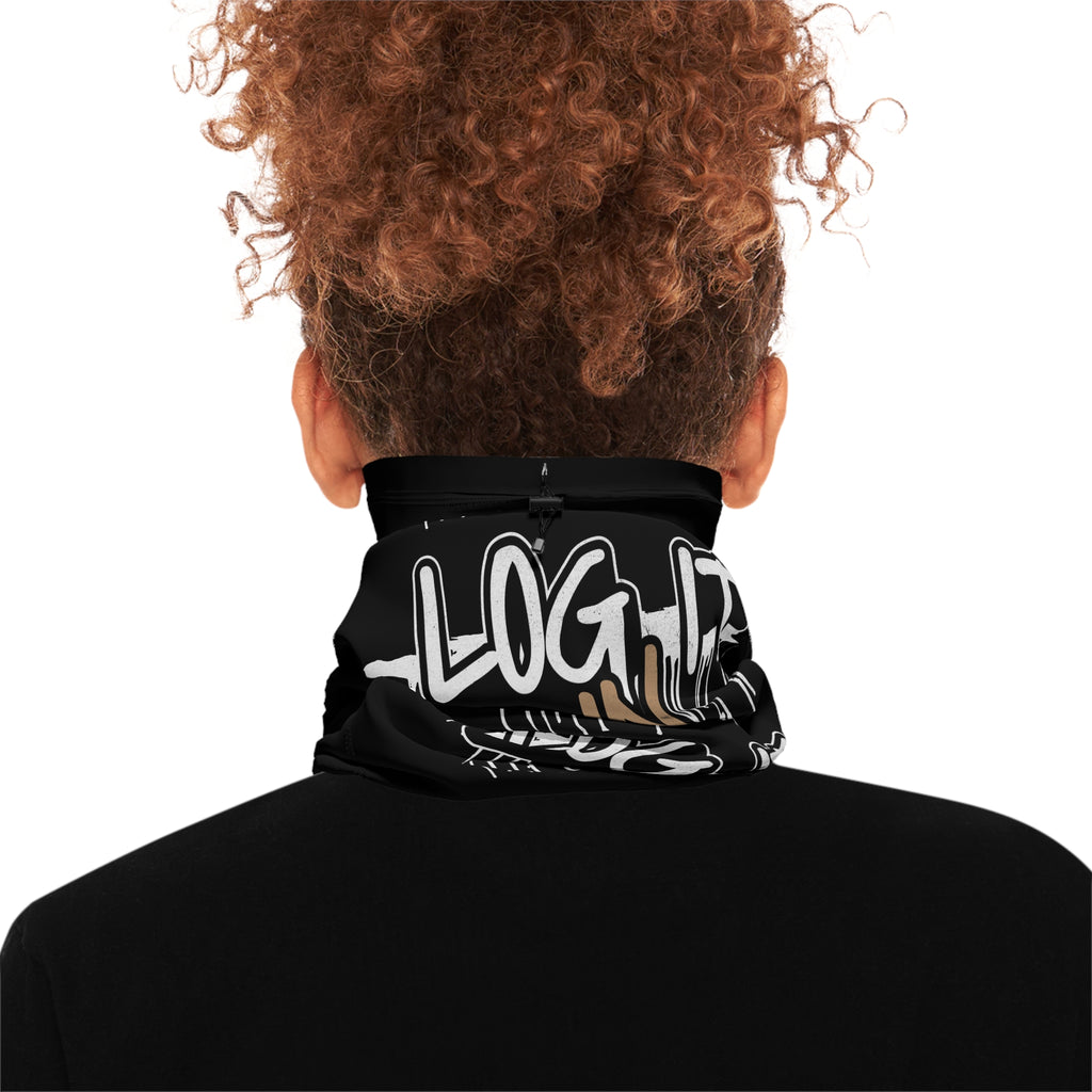 Neck Gaiter — "Log It In" Winter Face Mask with Drawstring