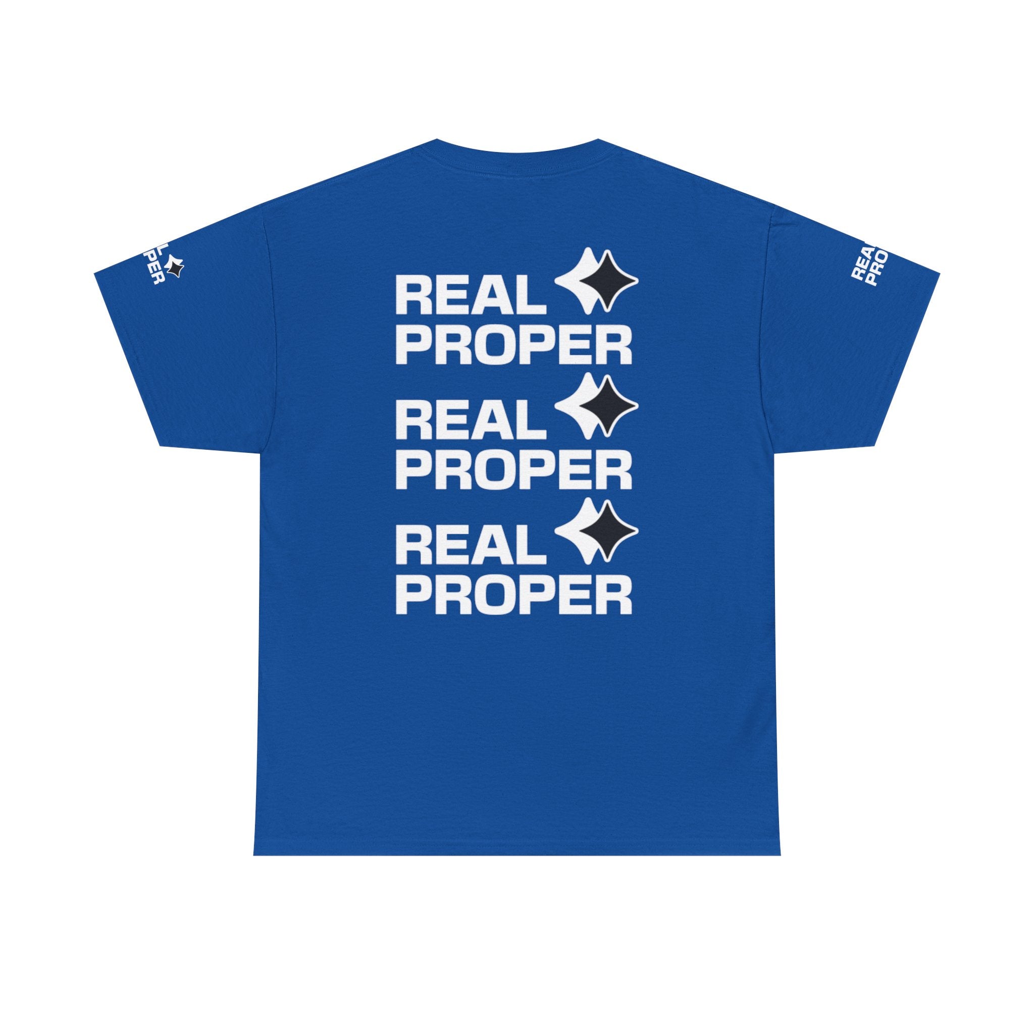 "Real Proper" Repeat Logo T‑Shirt