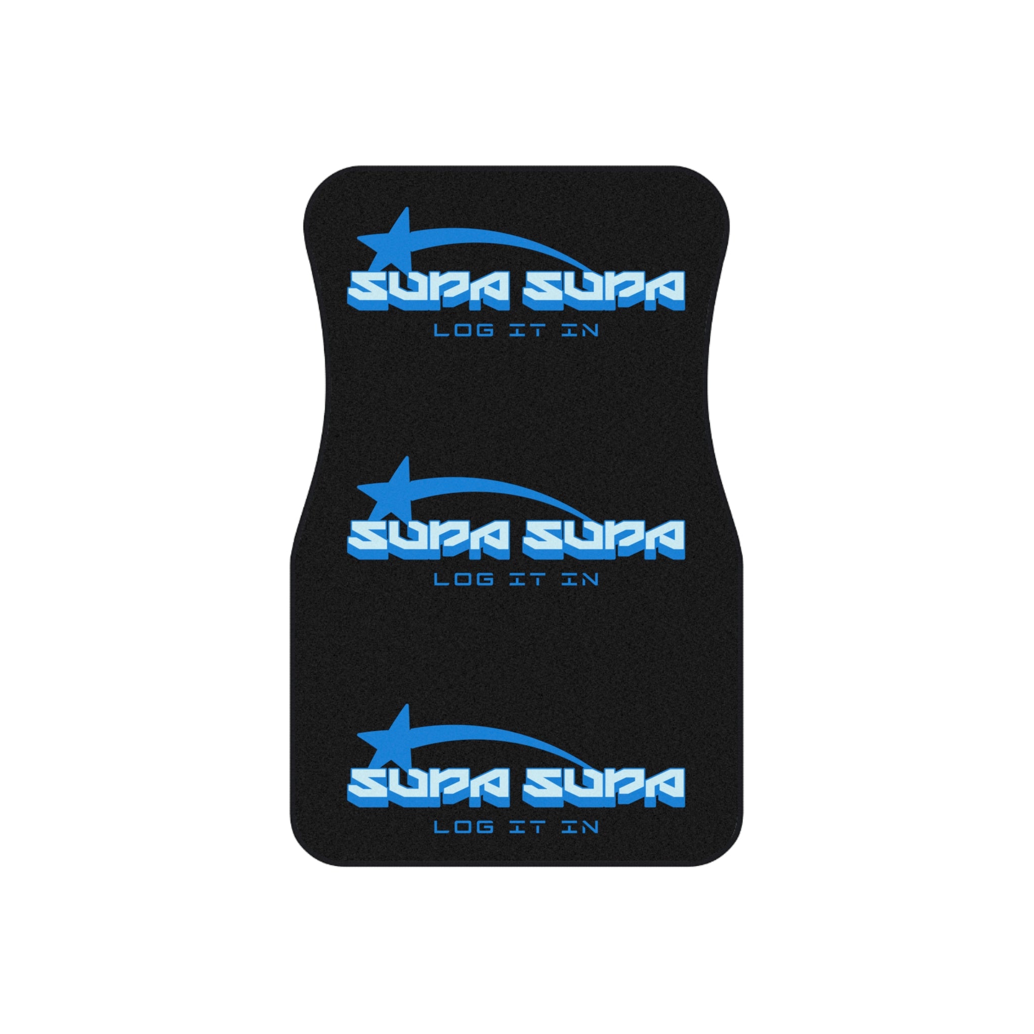 Supa Supa Blue Logo Car Mats (Set of 4) — Non-Slip Automotive Floor Liners