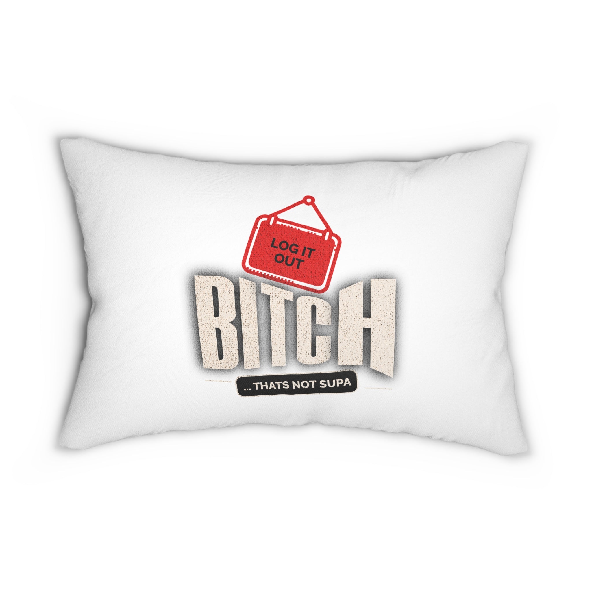 Lumbar Pillow — 'Log It Out' Funny Retro Accent Pillow