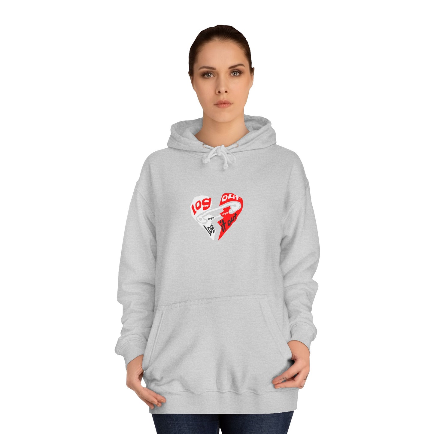Unisex Log it out Hoodie with Heart Design | Comfortable Sweatshirt for Any One| Perfect for Events, Gifts