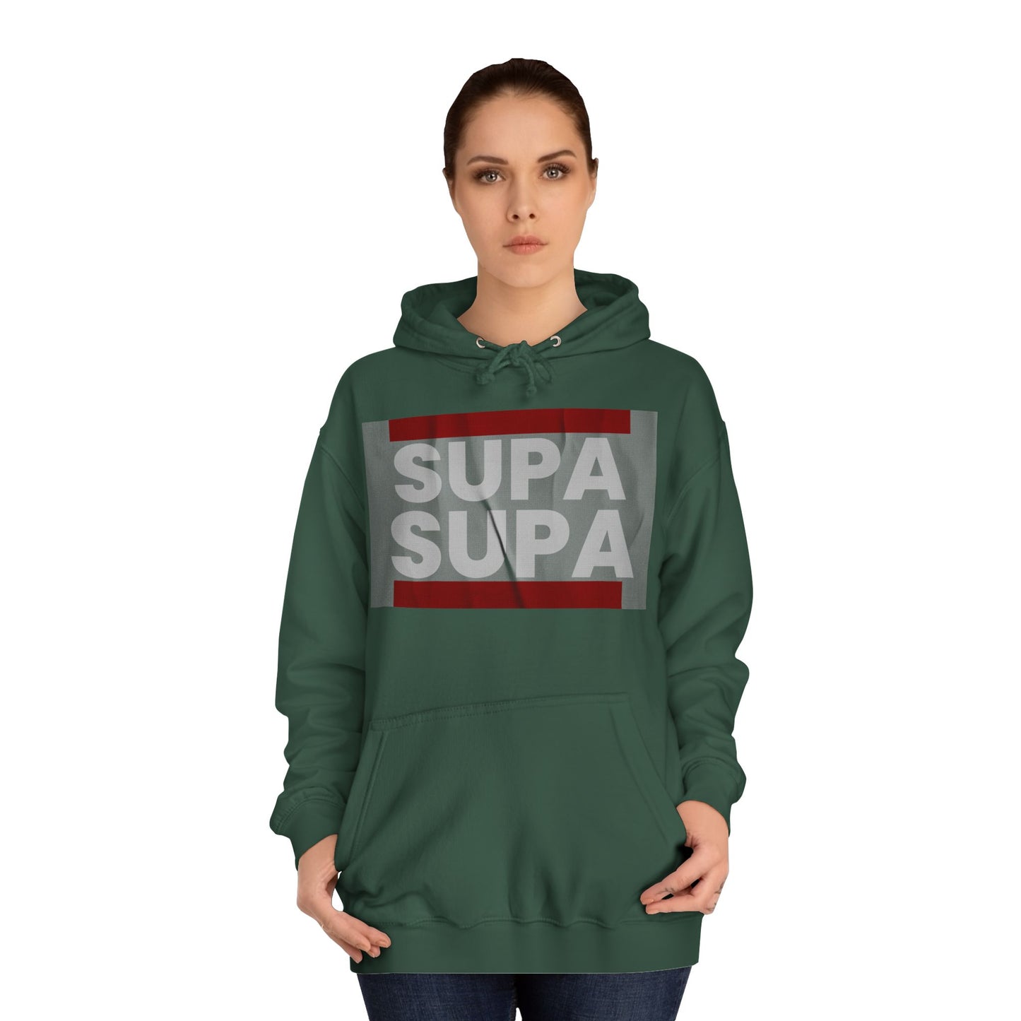 Unisex Hoodie with 'SUPA SUPA' Design, Cool Casual Wear, Perfect, Gifts for Graduates, Cozy Layering