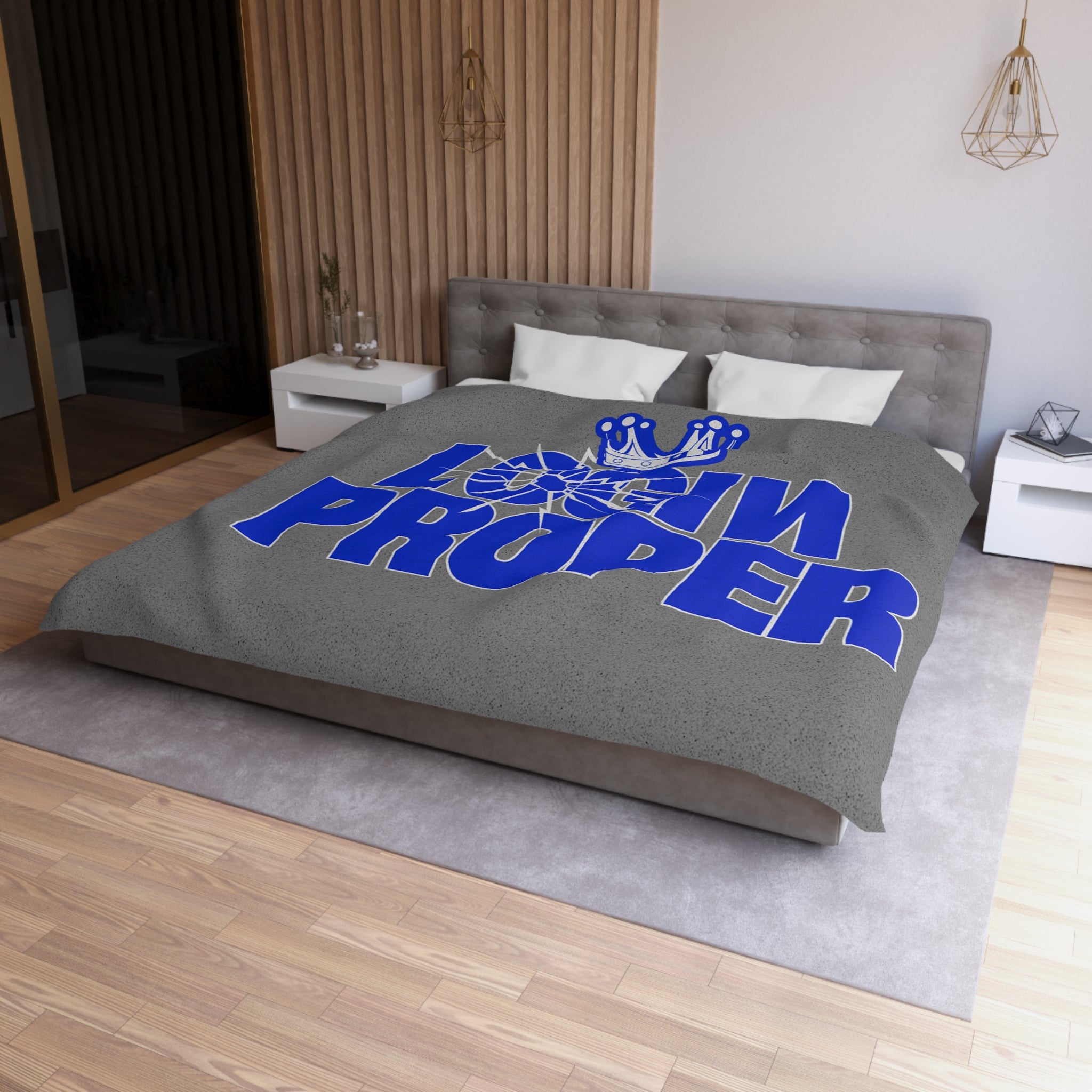 Login Proper Duvet Cover — Bold Royal Crown Graphic Bedding