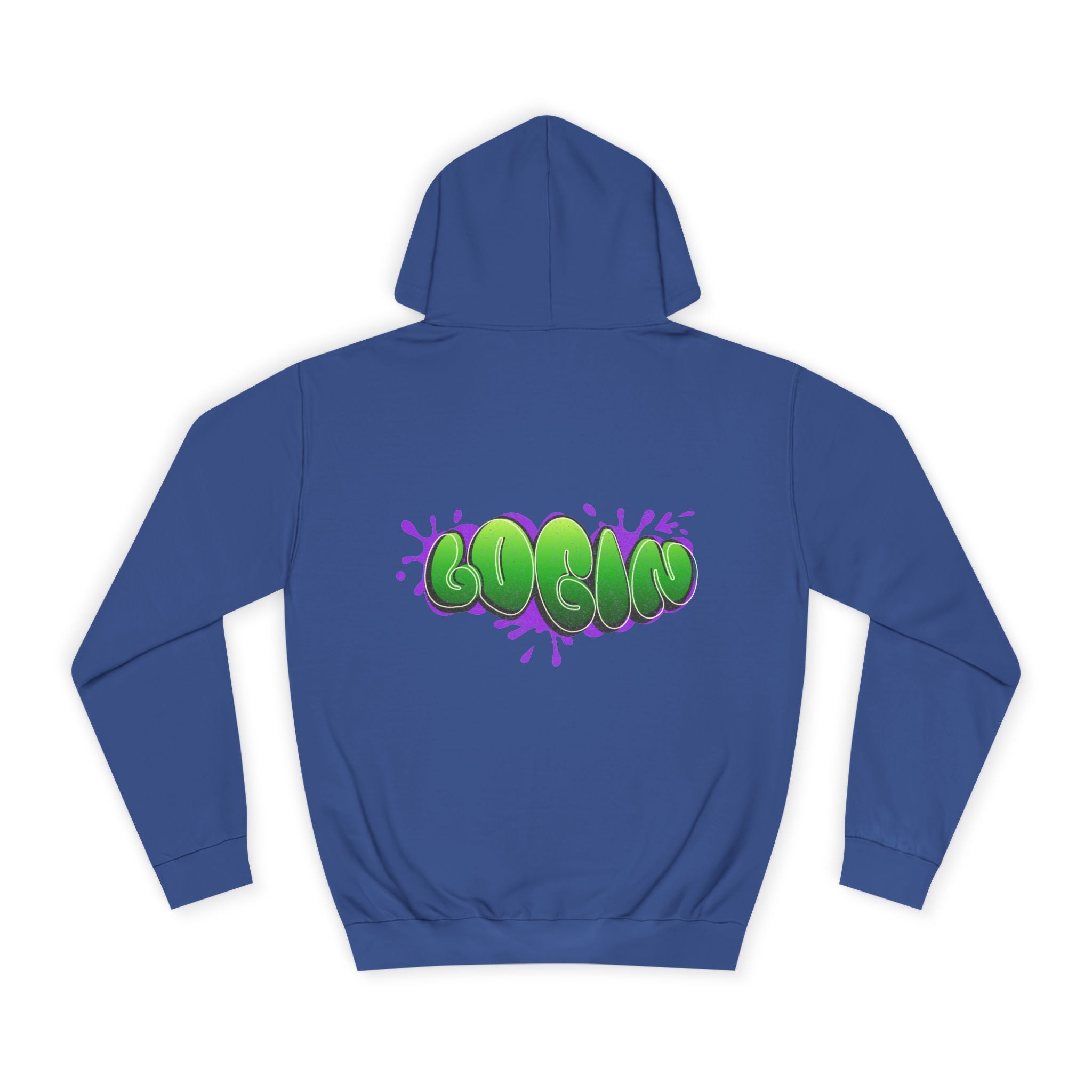Hoodie with Green Graffiti "Login" Design - Streetwear Pullover