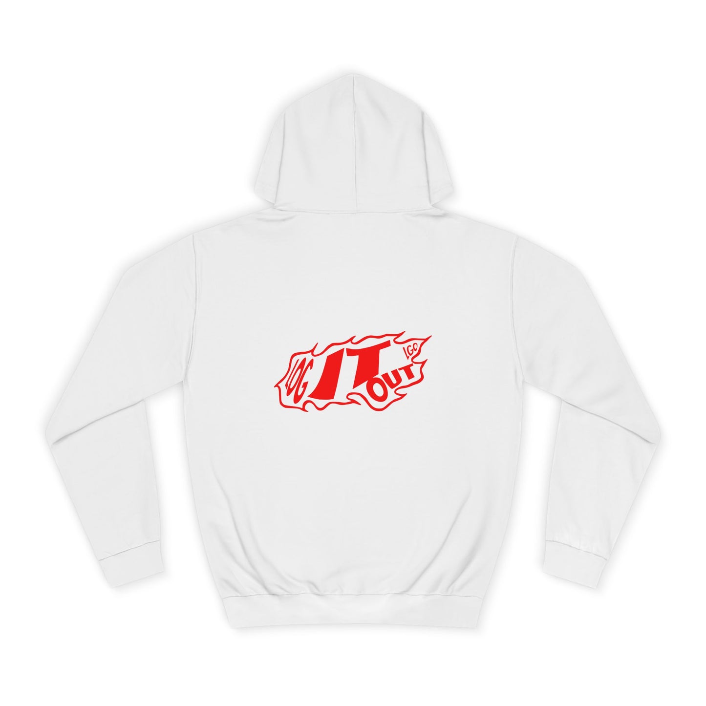 Unisex Log it out Hoodie with Bold Red Design, Cozy Oversized Sweatshirt, Ideal for Every day, Casual Wears, Events, Gifts
