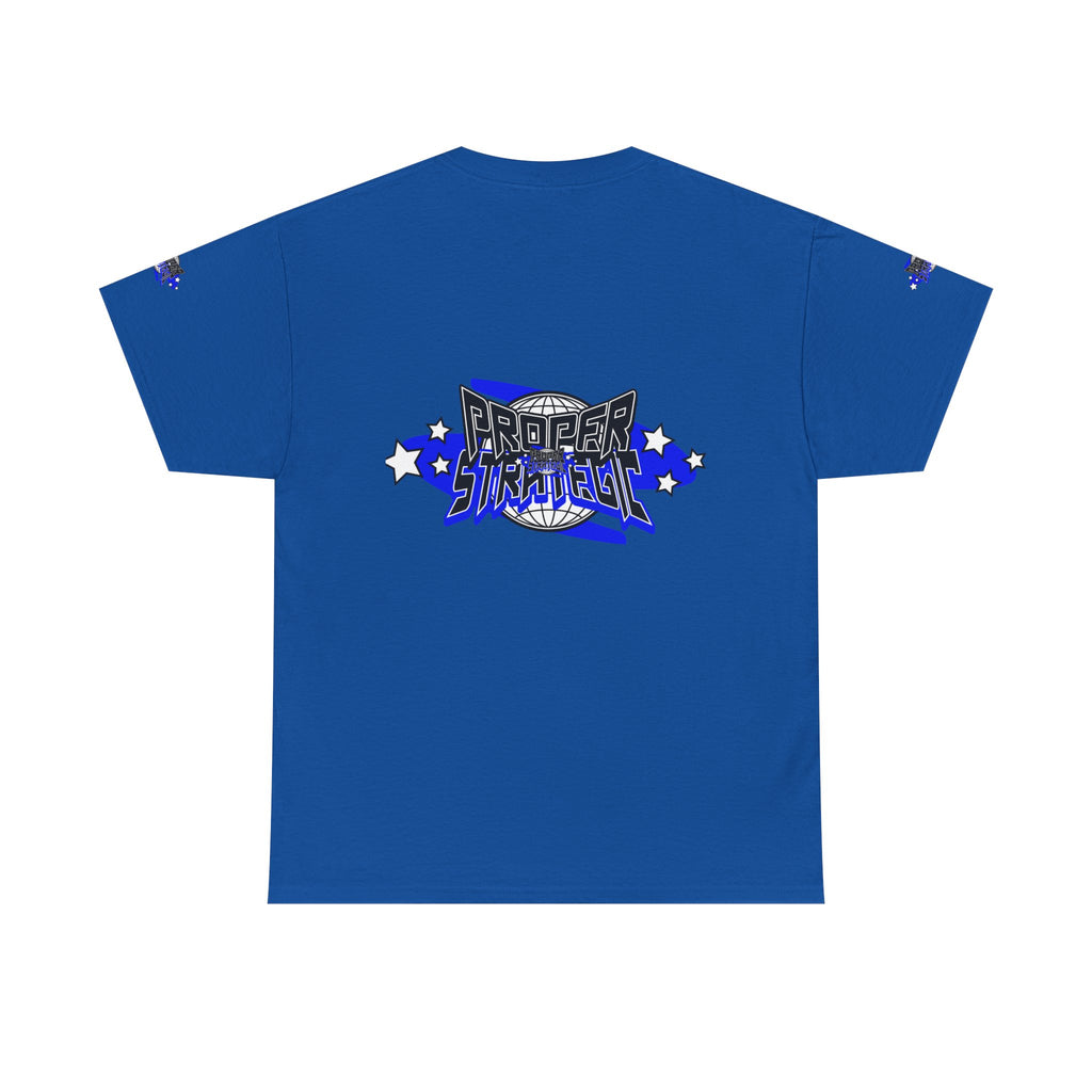 Proper 'Strategic' Graphic Tee — Retro Blue Streetwear T‑Shirt