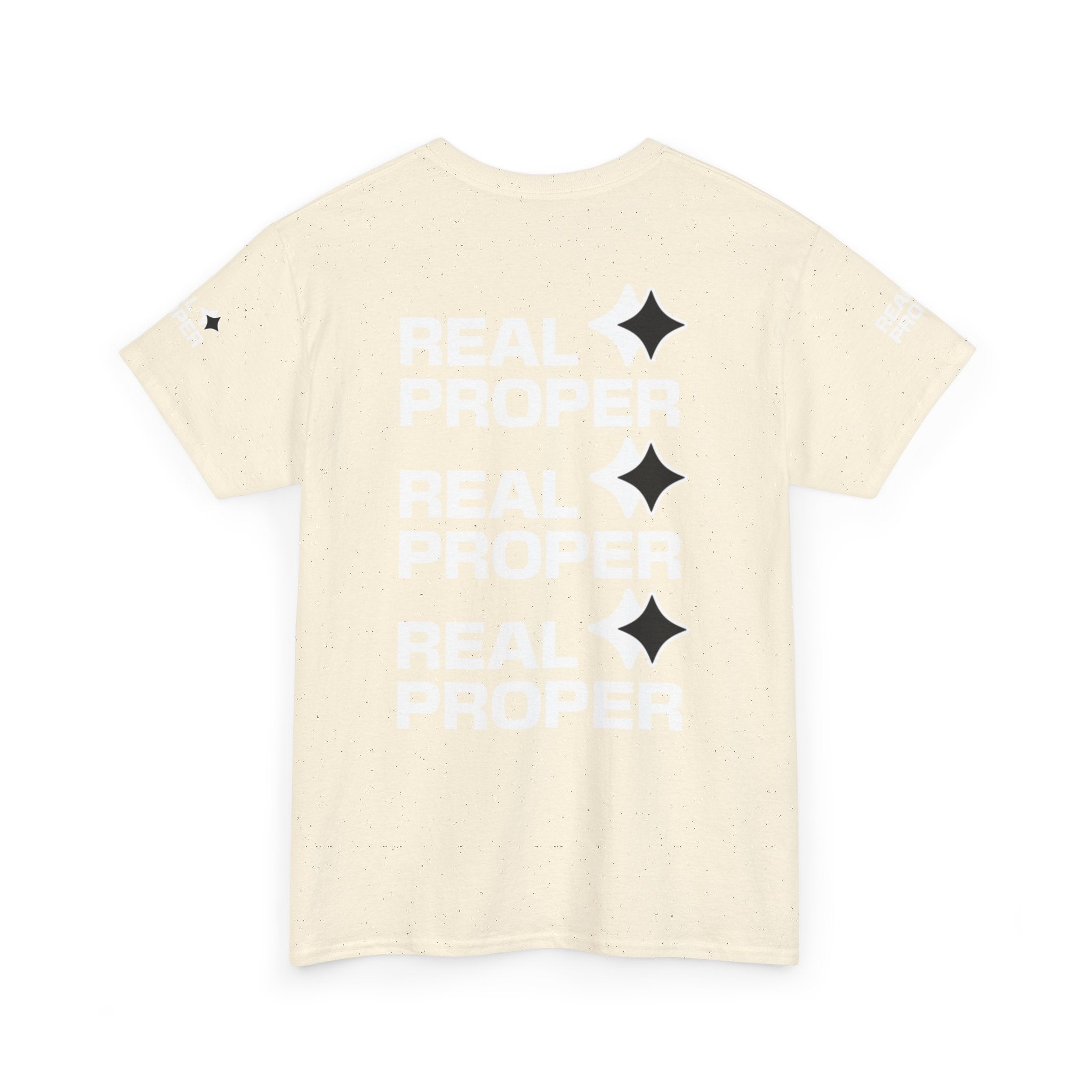 "Real Proper" Repeat Logo T‑Shirt