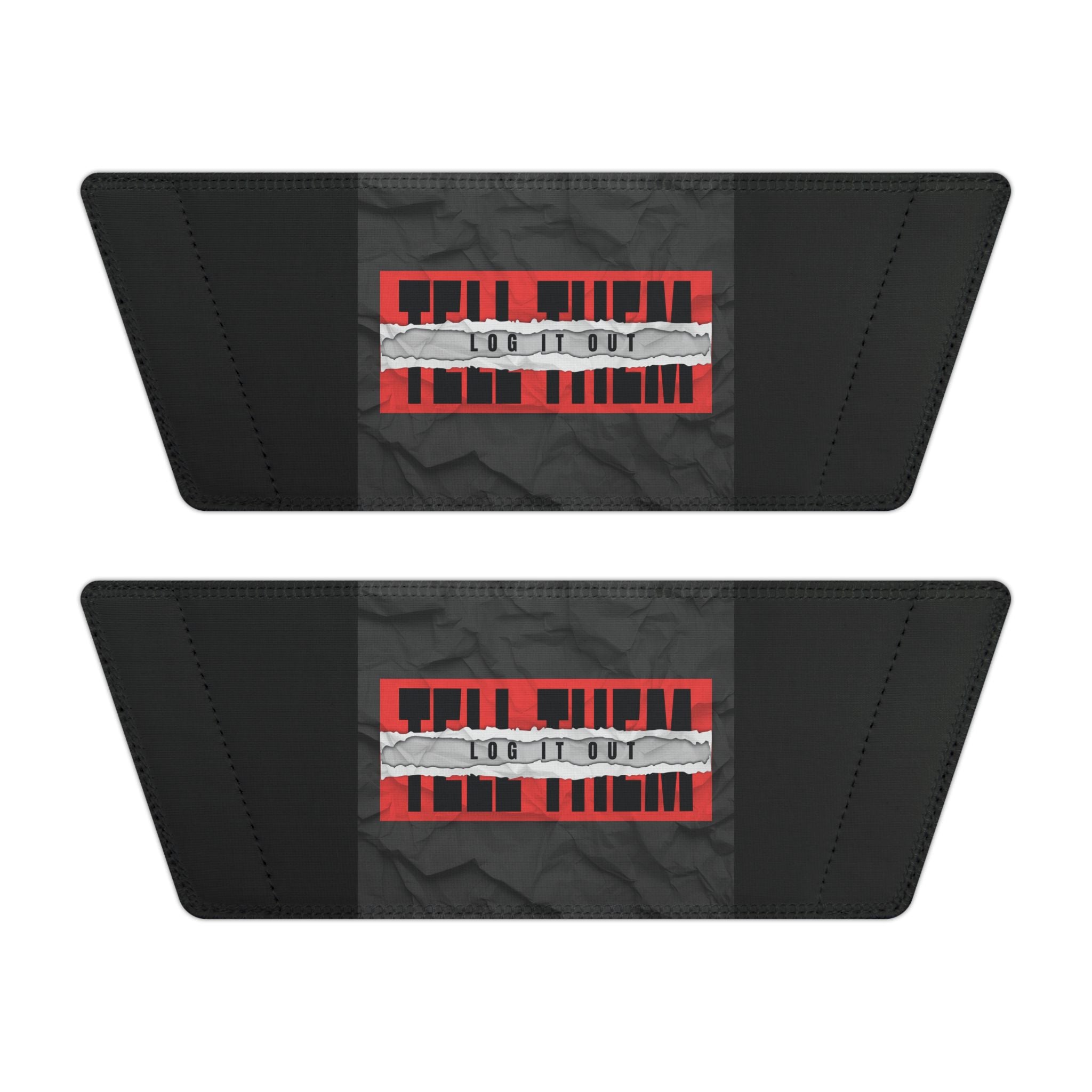 Women's Removable-Strap Slide Sandals — White Casual Slides with "LOG IT OUT" Graphic