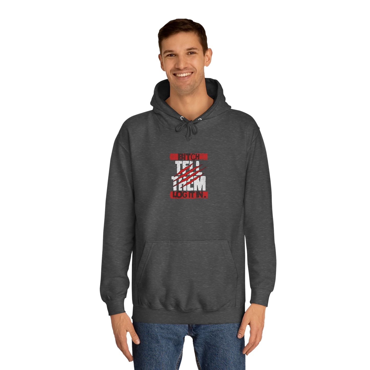 Unisex 'TELL THEM LOG IT IN' Hoodie with Graphic Design, Cozy Sweatshirt, Trendy Apparel,Gift, Casual Wear, Perfect for Trendy Life