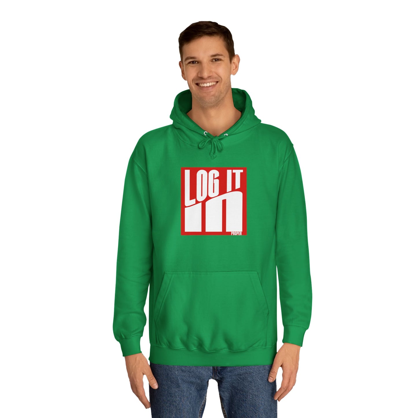 Unisex Log it in Hoodie - Trendy Campus Style, Casual Wear, Cozy Gift, Comfortable Lounge Hoodie, Essentials