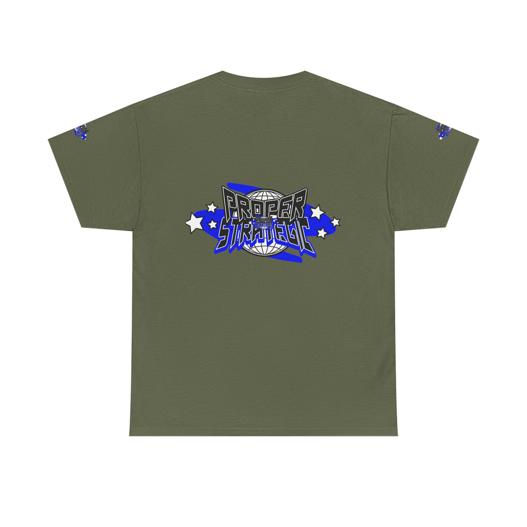 Proper 'Strategic' Graphic Tee — Retro Blue Streetwear T‑Shirt