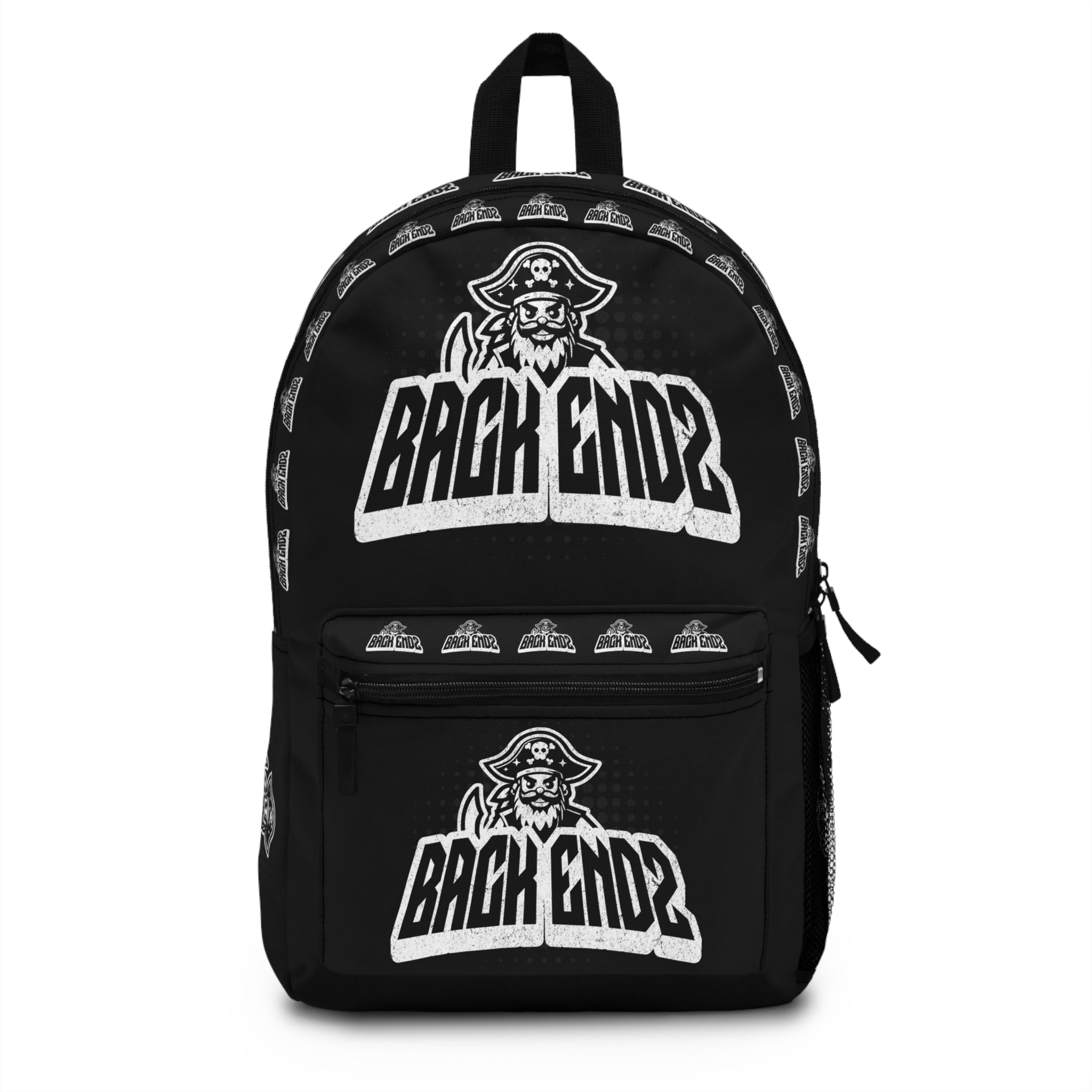 Back Endz Pirate Logo Backpack — Black Graphic School & Travel Bag