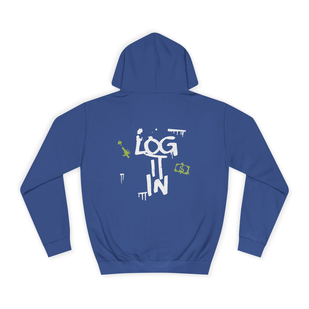 log it in Hoodie — Minimal Vintage Print