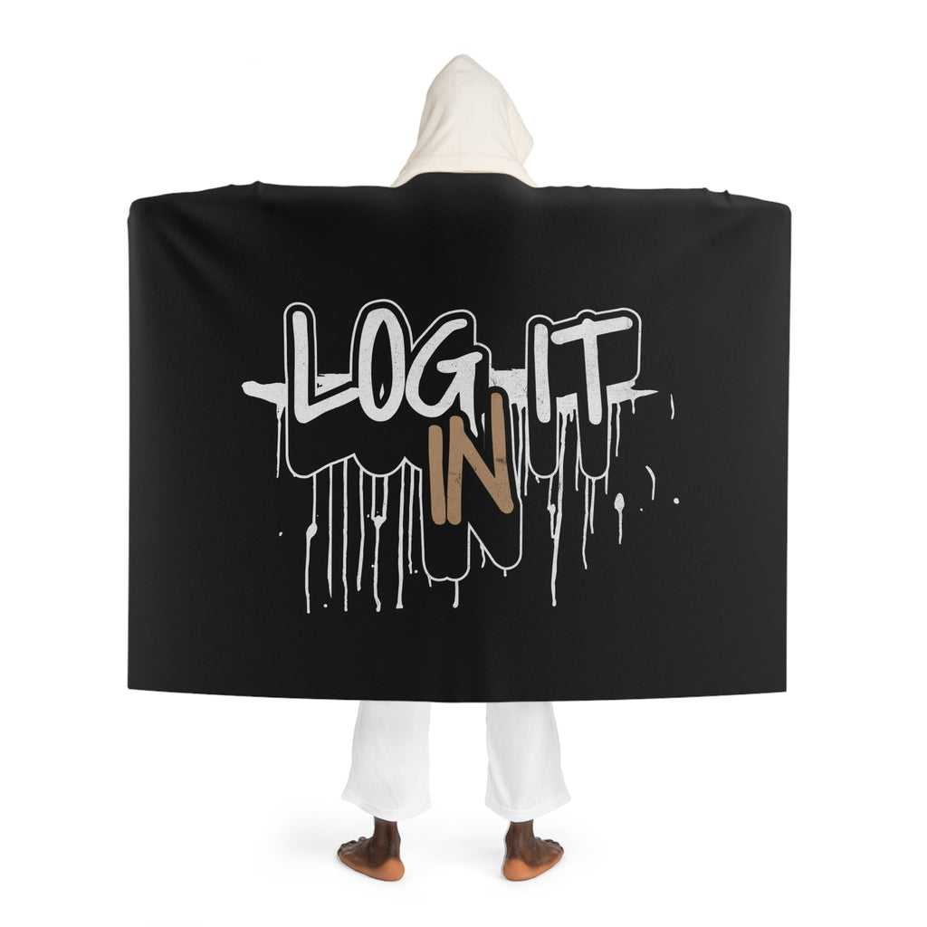 Hooded Sherpa Blanket - Log it in Hooded Fleece Throw