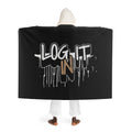 Hooded Sherpa Blanket - Log it in Hooded Fleece Throw