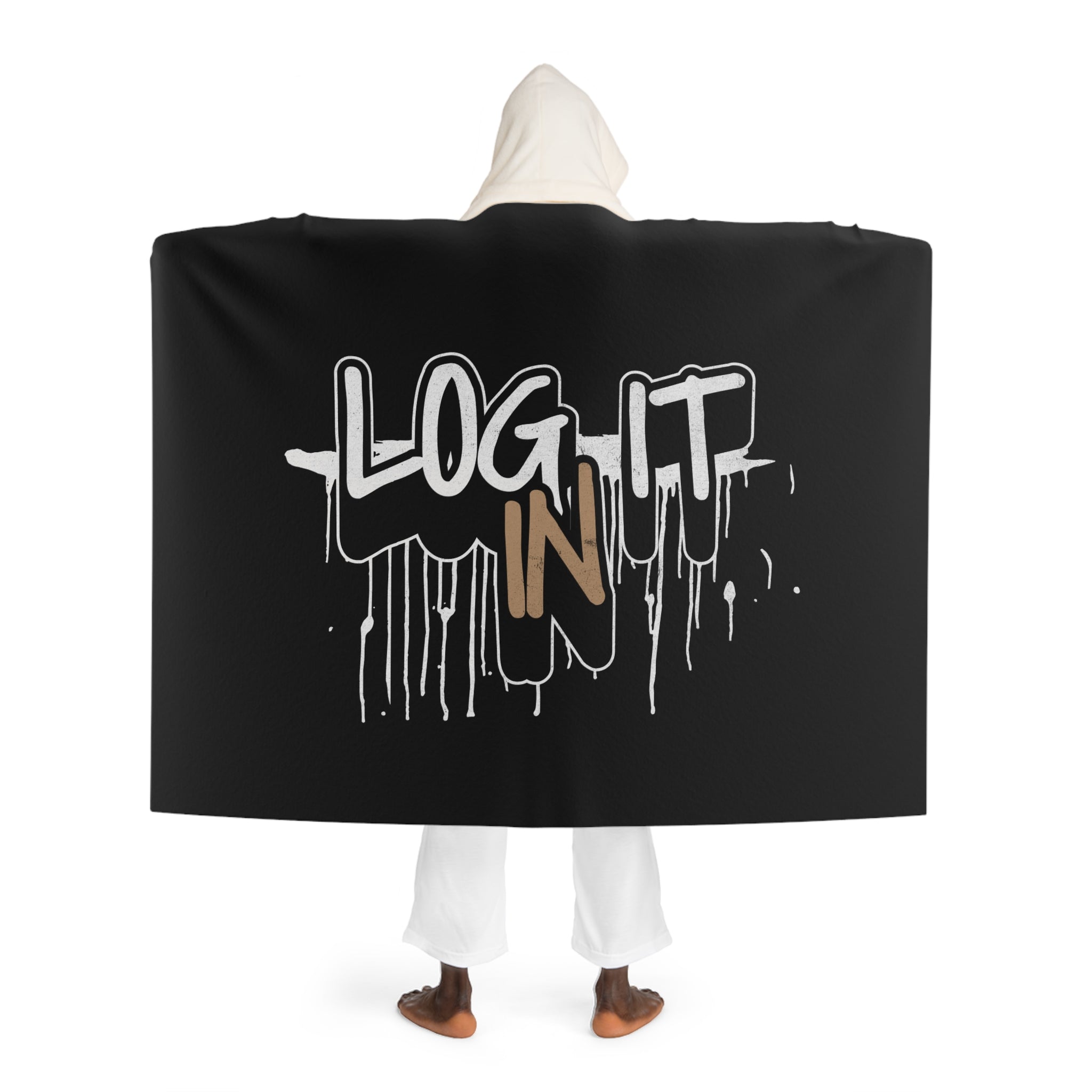 Hooded Sherpa Blanket - Log it in Hooded Fleece Throw