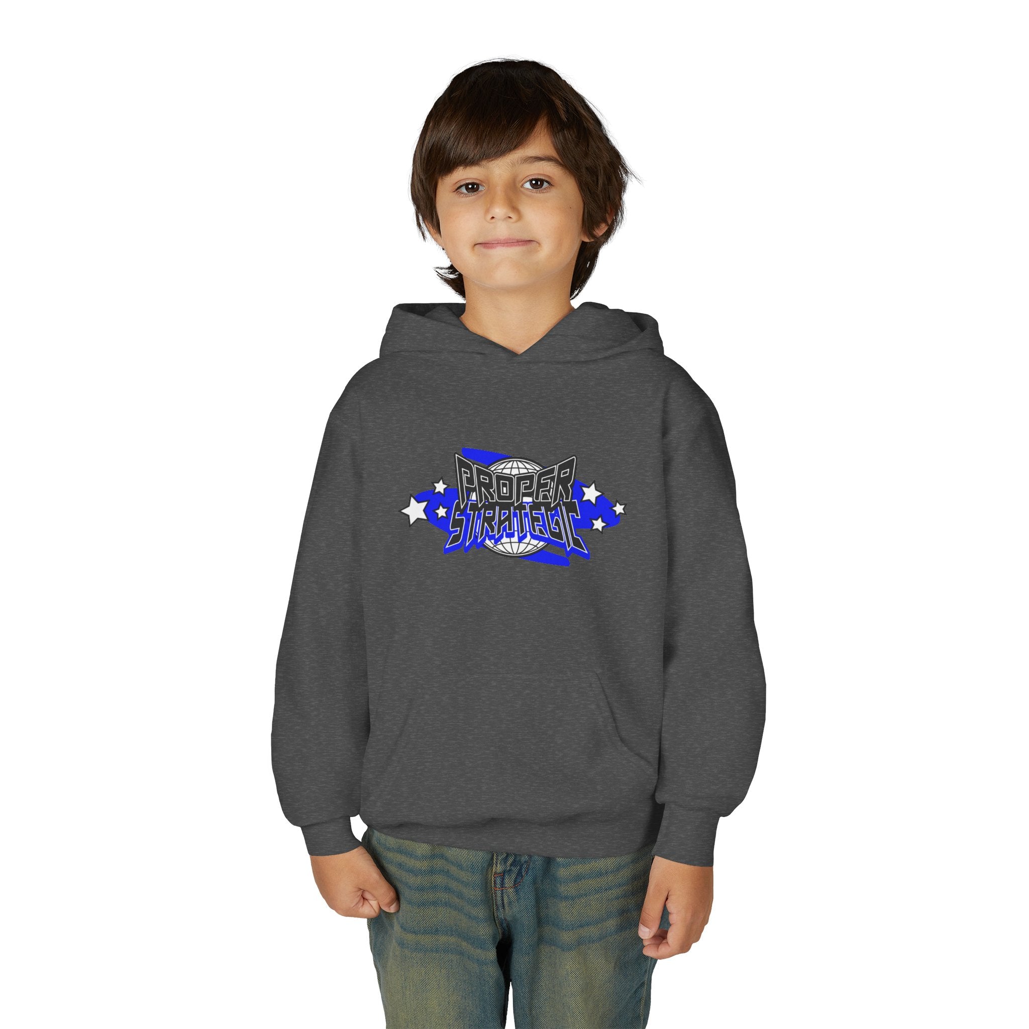 Youth Hoodie — 'Strategic' Graphic Pullover for Kids