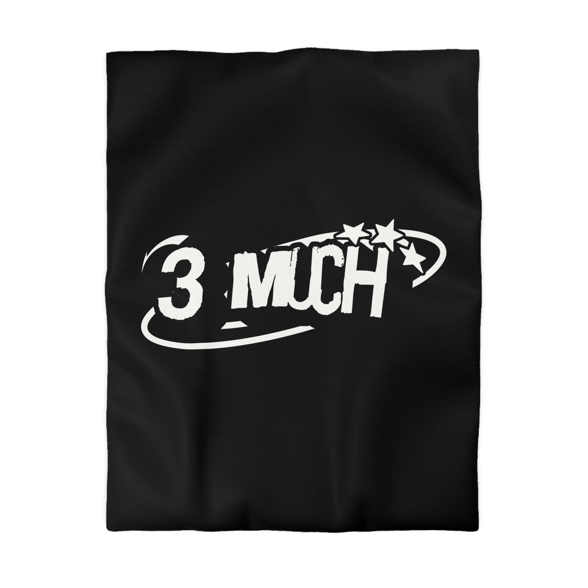 Duvet Cover — '3 Much' Bold Graphic Black Microfiber Duvet